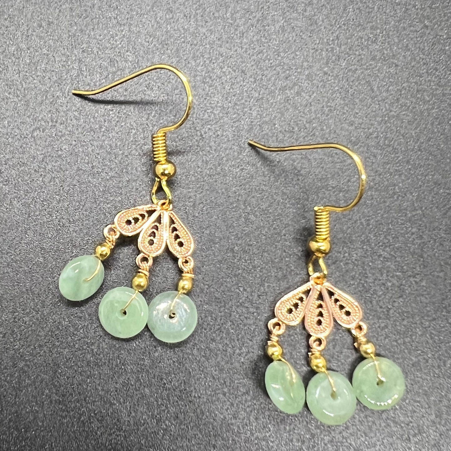 Natural jadeite Transparent eardrop jade Earrings with gold plated bail Burma Jade Grade A jade earbob jade loose beads Jewelry gift for her