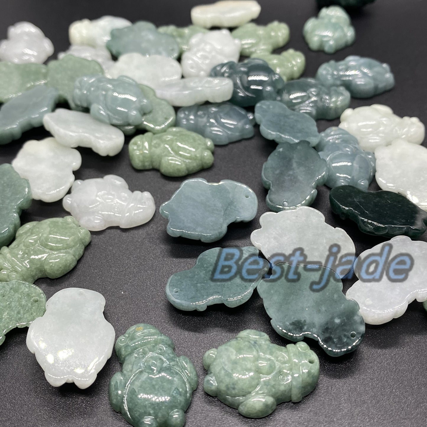 3 Farben Süßer Pinguin Anhänger Natur Grün Grade A Jade Burma Jadeit Cartoon Perlenohrringe blaue Jade Weihnachtsgeschenk Jade Geschenk