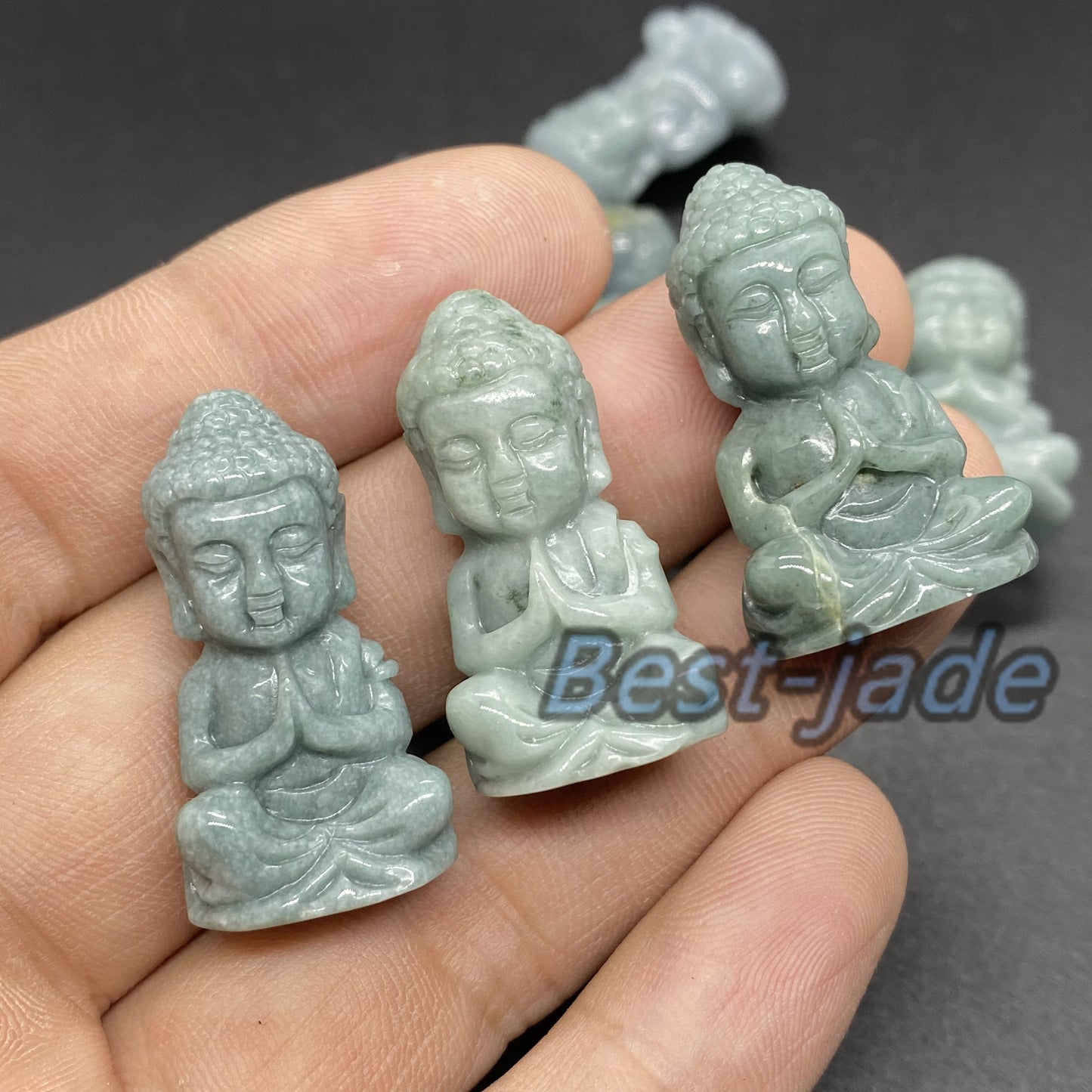 Natural Blue Grade A Jade Jadeite 3d Baby Buddha earrings bead Guatemala jade Pendant necklace jade gift