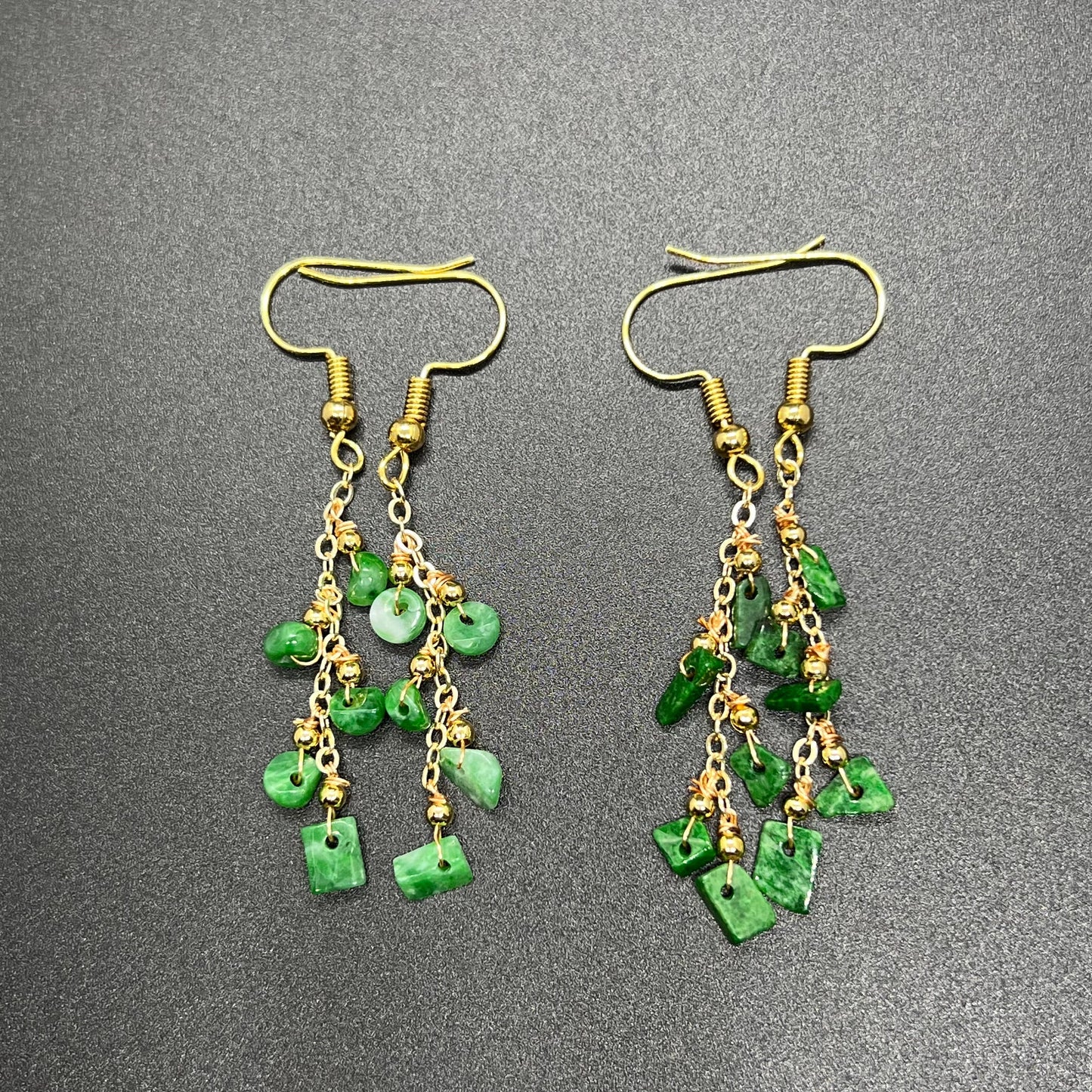 Natural jadeite Transparent eardrop jade Earrings with gold plated bail Burma Jade Grade A jade earbob jade loose beads Jewelry gift for her