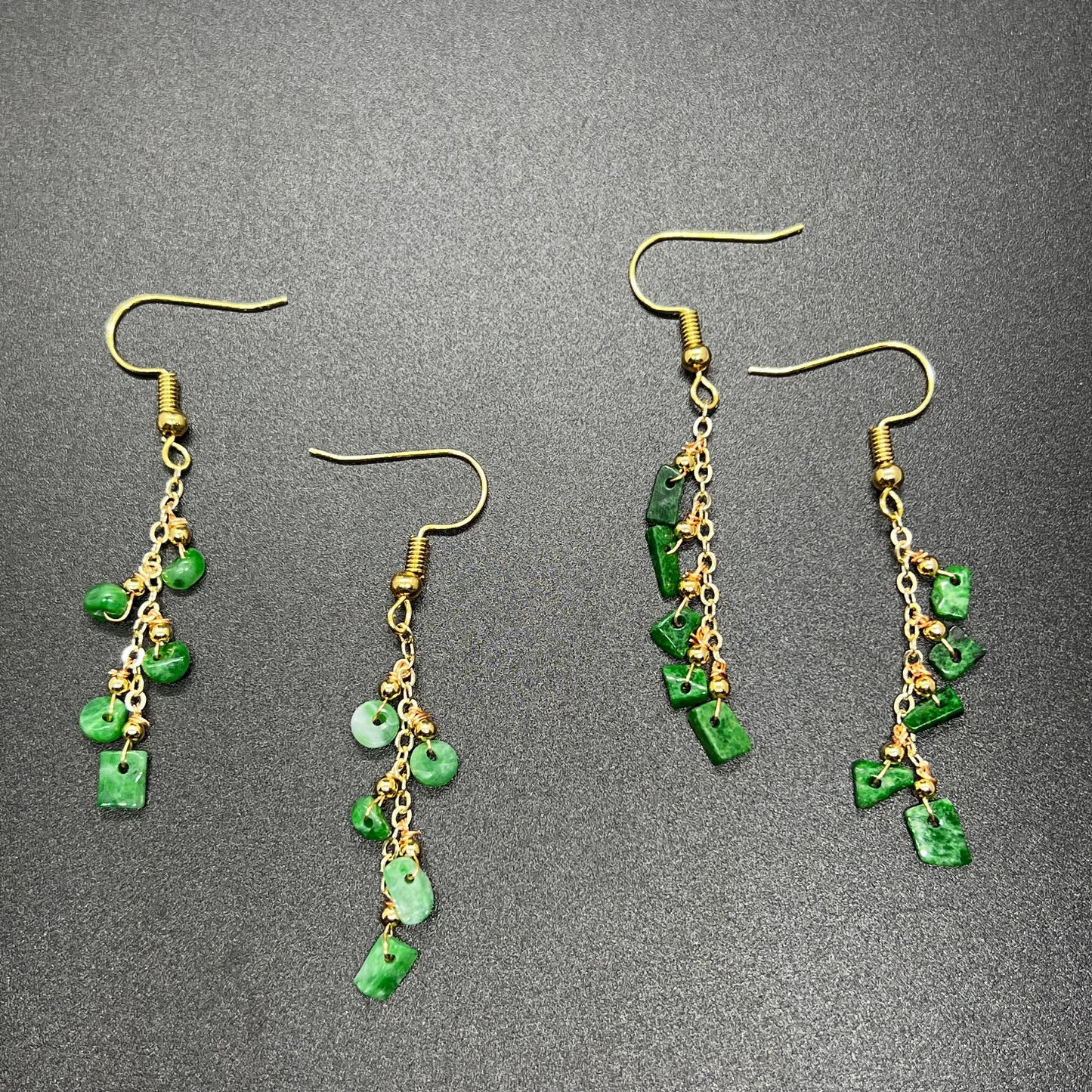 Natural jadeite Transparent eardrop jade Earrings with gold plated bail Burma Jade Grade A jade earbob jade loose beads Jewelry gift for her