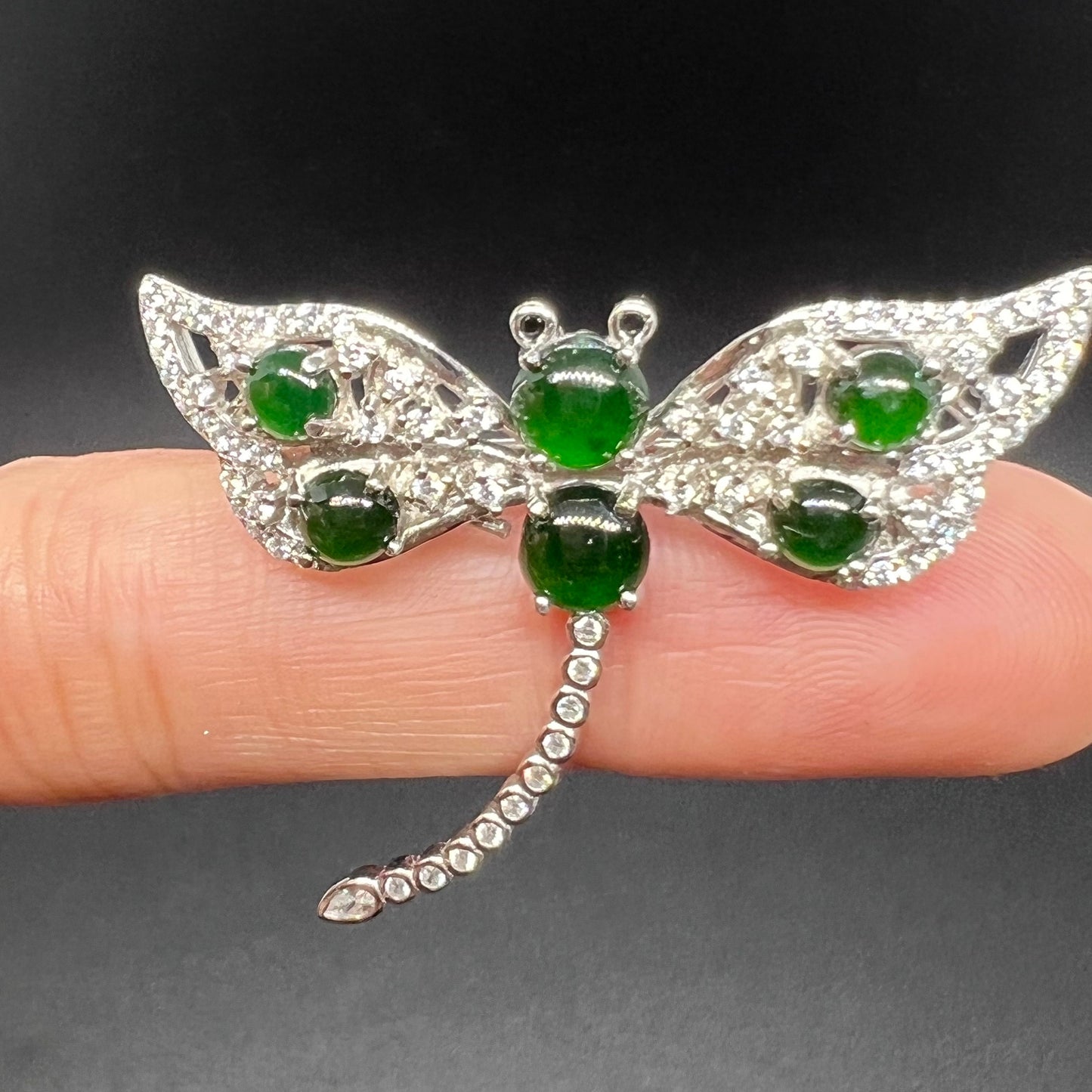 Natural jadeite peacock brooch Transparent jade with s925 bail Burma Jade Grade A jade loose beads breastpin Jewelry gift for her