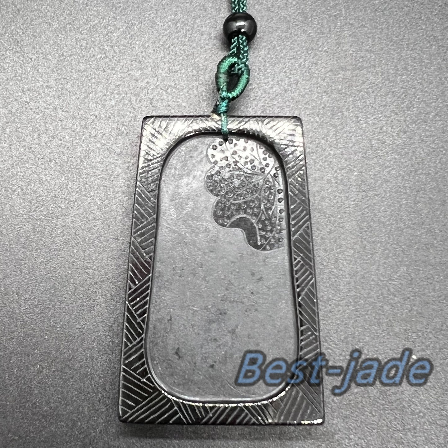 Jesus Pendant Natural Black Grade A Jade goddess Black Mo jade Burma jade Christian necklace