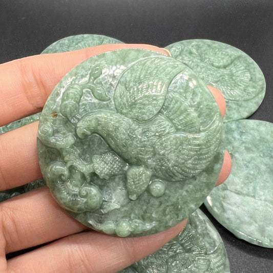 Adler Grade A Jade Burma Jadeit Perlen Tigergesicht Anhänger Typ A Jade Ice Myanmar Jadeit DIY Halskette Jade Geschenk Charms Ornament