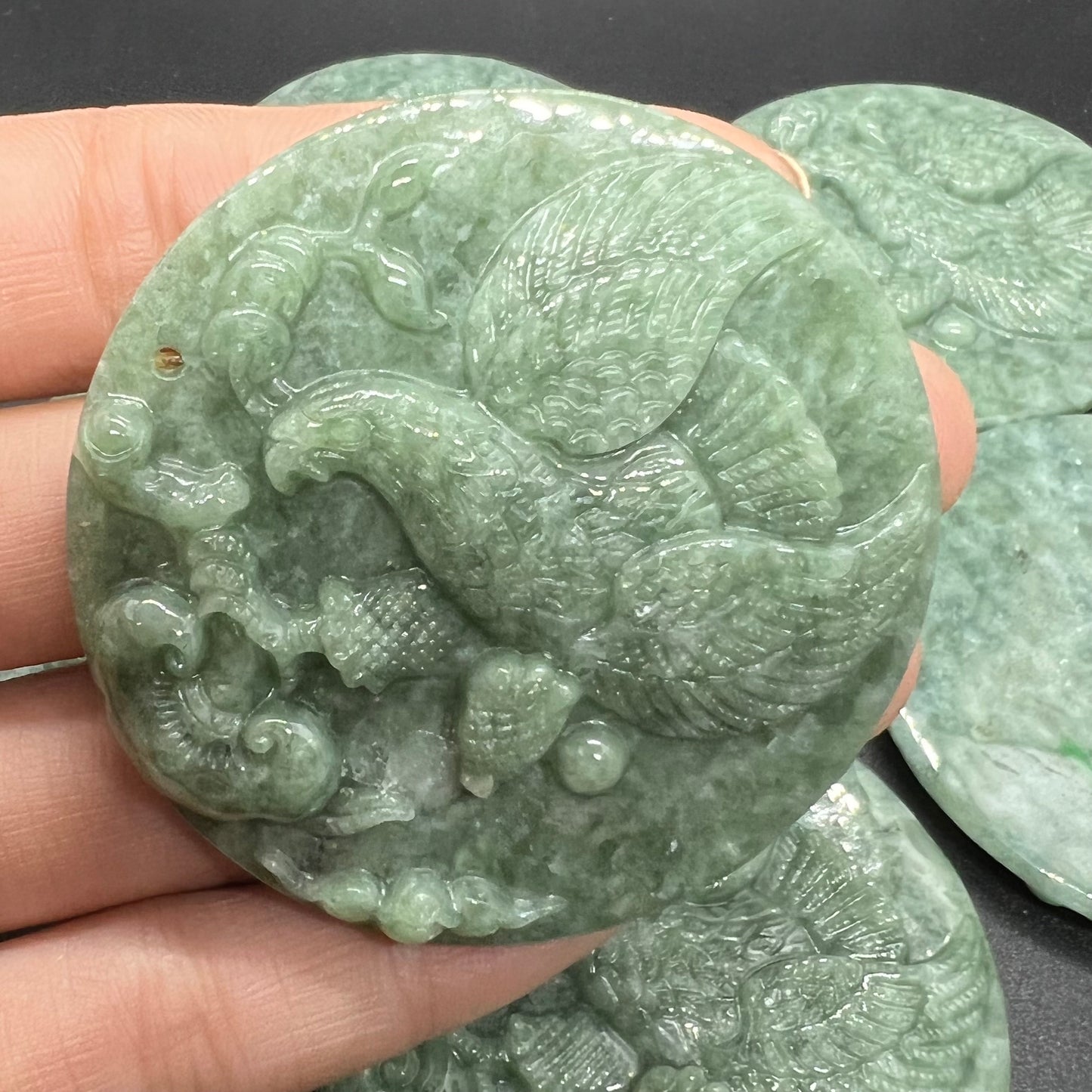 Eagle Grade A Jade Burma jadeite Beads tiger face pendant Type A jade Ice Myanmar Jadeite DIY necklace jade gift charms ornament