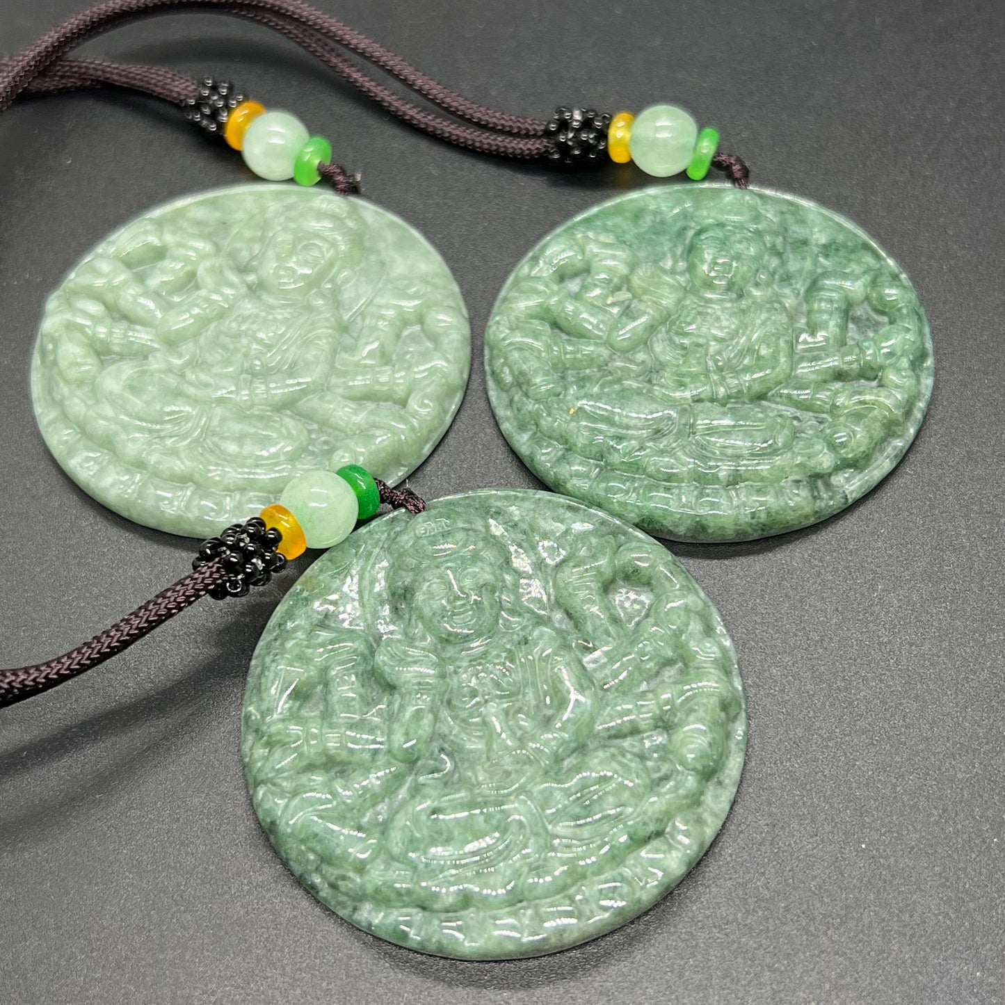 Genuine Burma jadeite Thousands Hands Guanyin Pendant Natural Green Grade A Jade ICE Jadeite Chinese Carved ,Myanmar Jadeite necklace Statue