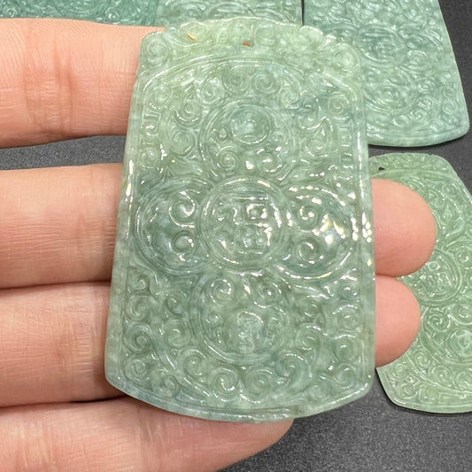 Bat Fu （福到）Natural Grade A  Jade pendant Burma Jadeite Chinese Carved ,Myanmar necklace