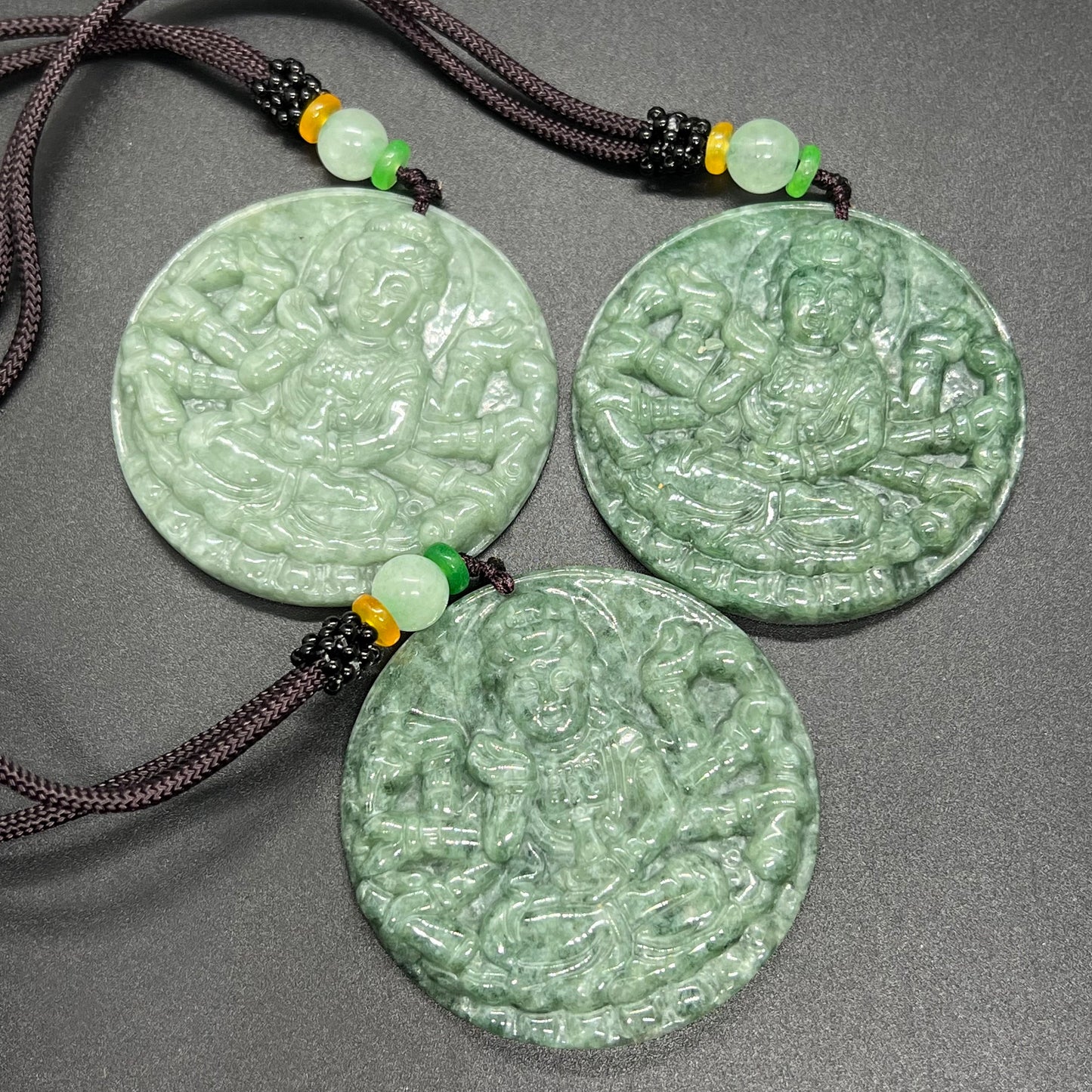 Genuine Burma jadeite Thousands Hands Guanyin Pendant Natural Green Grade A Jade ICE Jadeite Chinese Carved ,Myanmar Jadeite necklace Statue