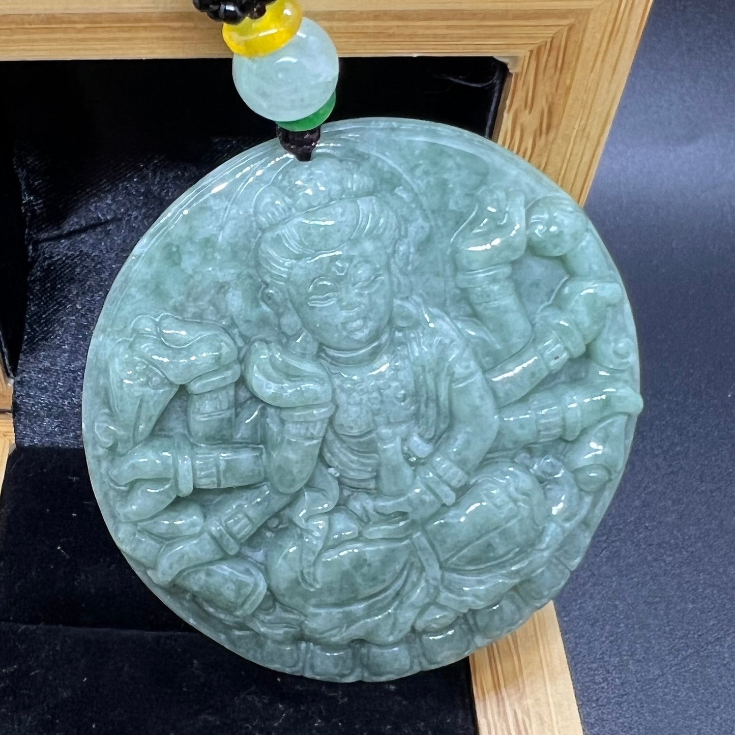 Genuine Burma jadeite Thousands Hands Guanyin Pendant Natural Green Grade A Jade ICE Jadeite Chinese Carved ,Myanmar Jadeite necklace Statue