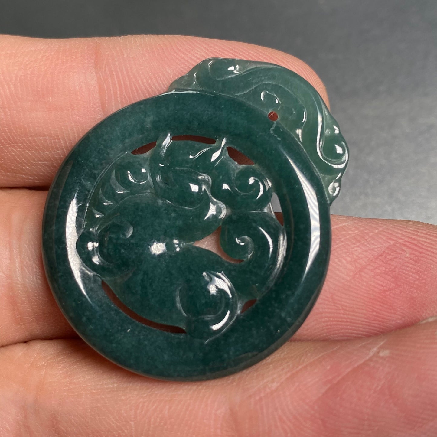 Vintage Dragon Natural transparent Guatemala Jadeite pendant Grade A Jade Blue gemstone men dragon Guatemalan jadeite pendant