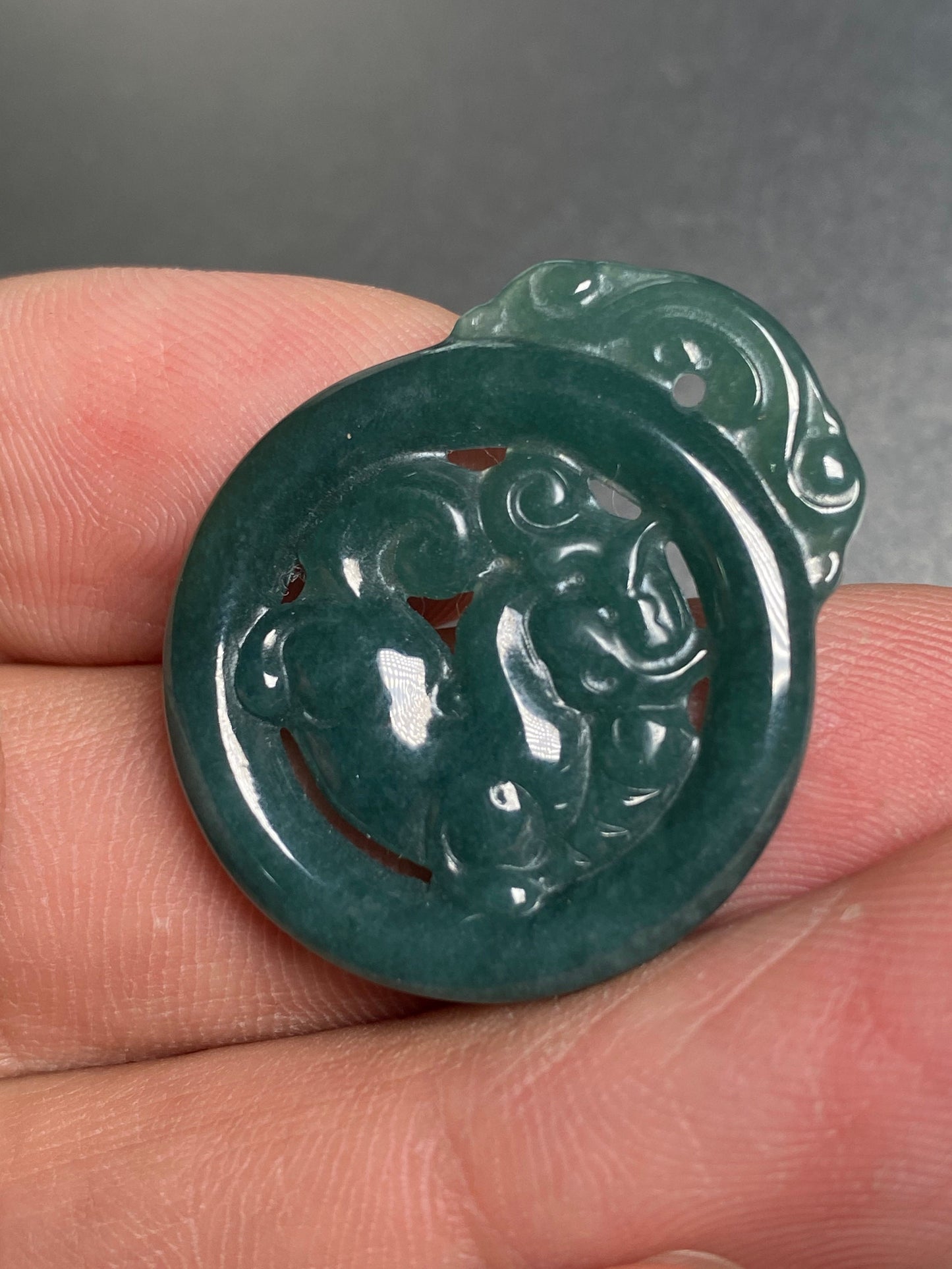 Vintage Dragon Natural transparent Guatemala Jadeite pendant Grade A Jade Blue gemstone men dragon Guatemalan jadeite pendant