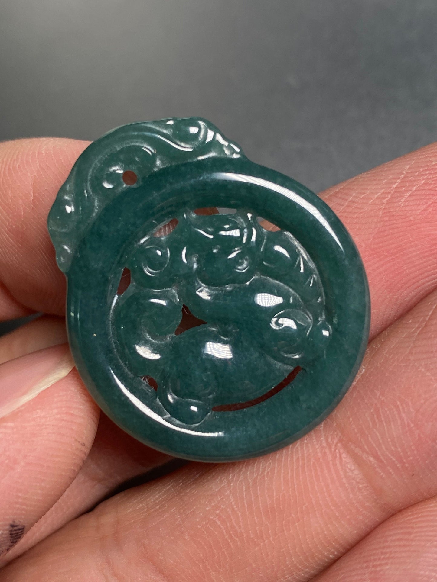 Vintage Dragon Natural transparent Guatemala Jadeite pendant Grade A Jade Blue gemstone men dragon Guatemalan jadeite pendant