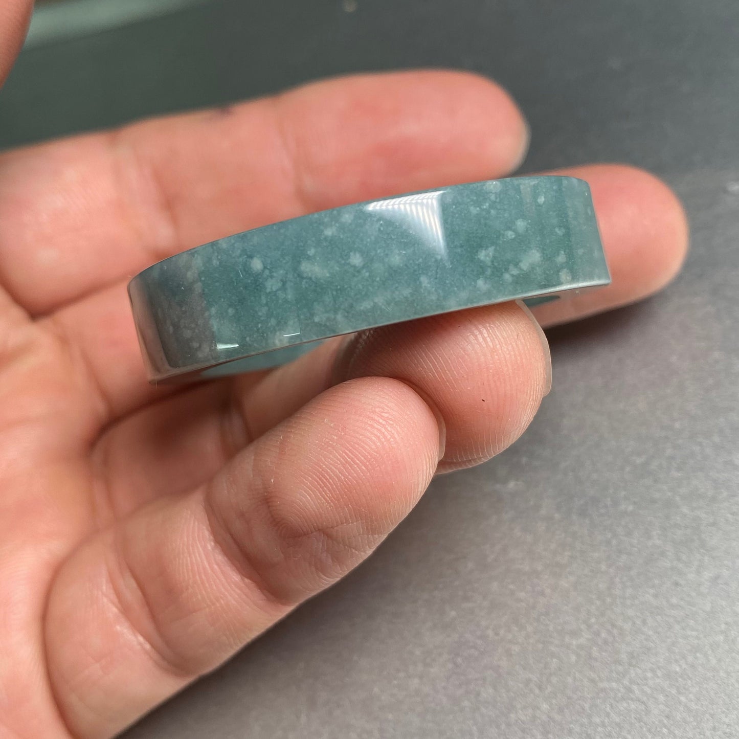 35.4MM huge Natural transparent Guatemala Jadeite wide rings Grade A Jade Blue gemstone men dragon Guatemalan jadeite ring