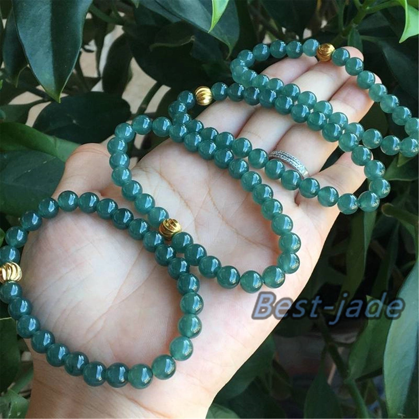 Beautiful Natural Guatemalan jadeite Translucent Blue Grade A jade Round beaded bracelet  Guatemala jade Female Jewelry jade gift