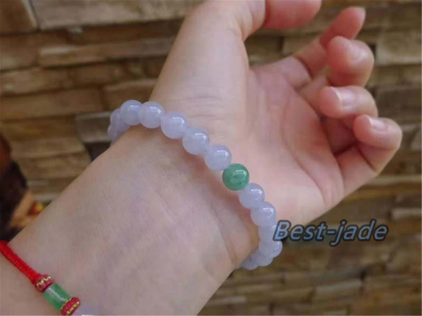 High quality Grade A Natural Jadeite 7*7mm Hand carved Jade Round bead Ball bangle Bracelet Chain Green gemstone Burma stone