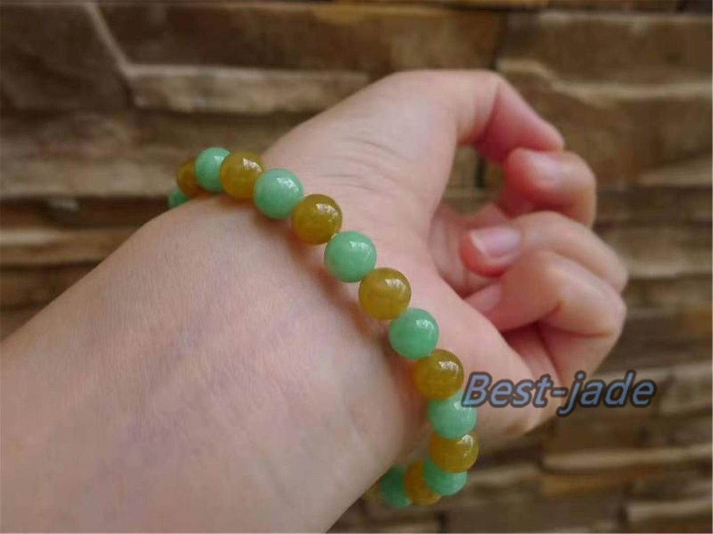 High quality Grade A Natural JadeiteHand carved Jade Round bead Ball bangle Bracelet Chain Green gemstone Burma stone Armband