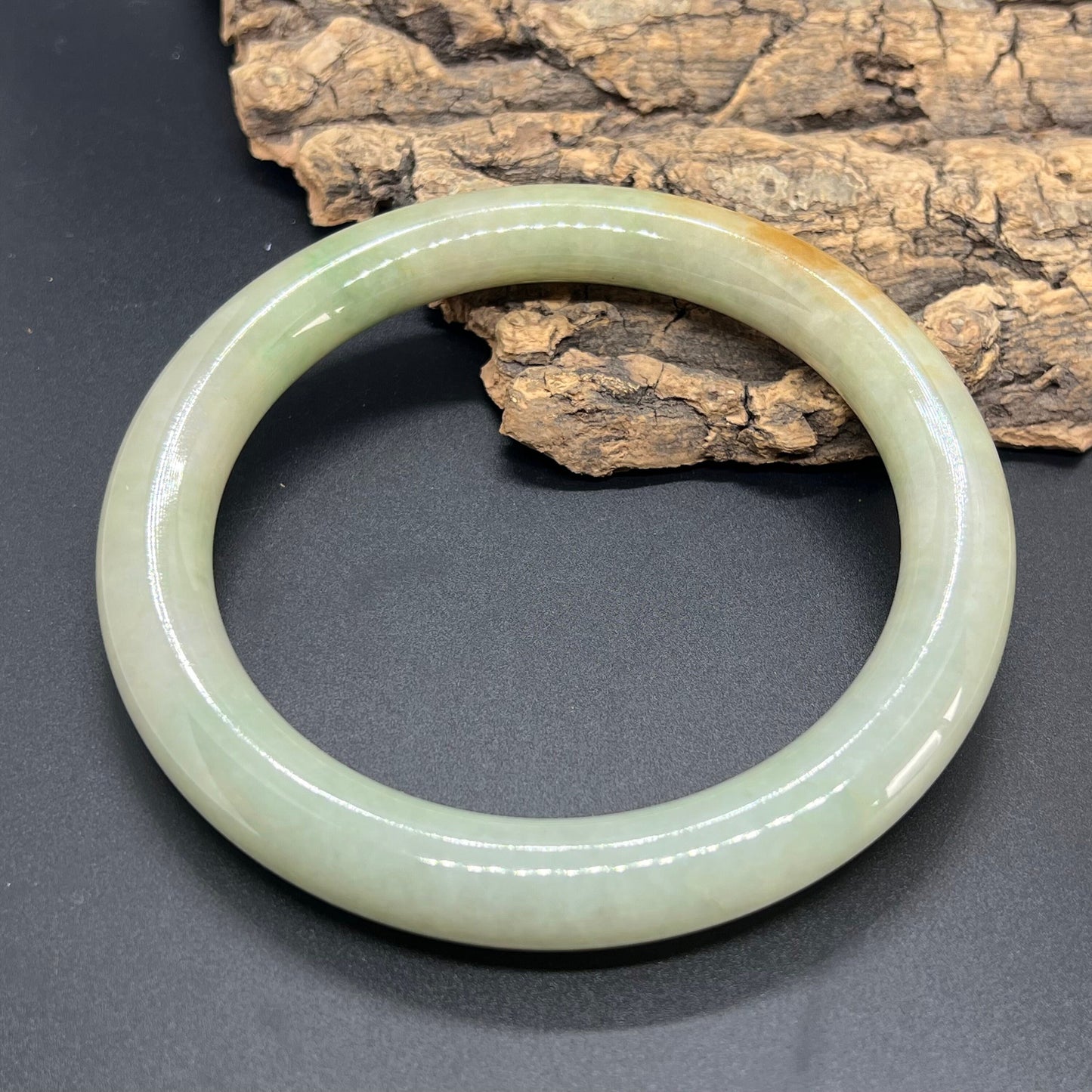 Huge 81mm Grade A Jade Natural green yellow Big Round bangle Burma jadeite Lady Bracelet Type A stone small hand female bangle  翡翠飘花手镯