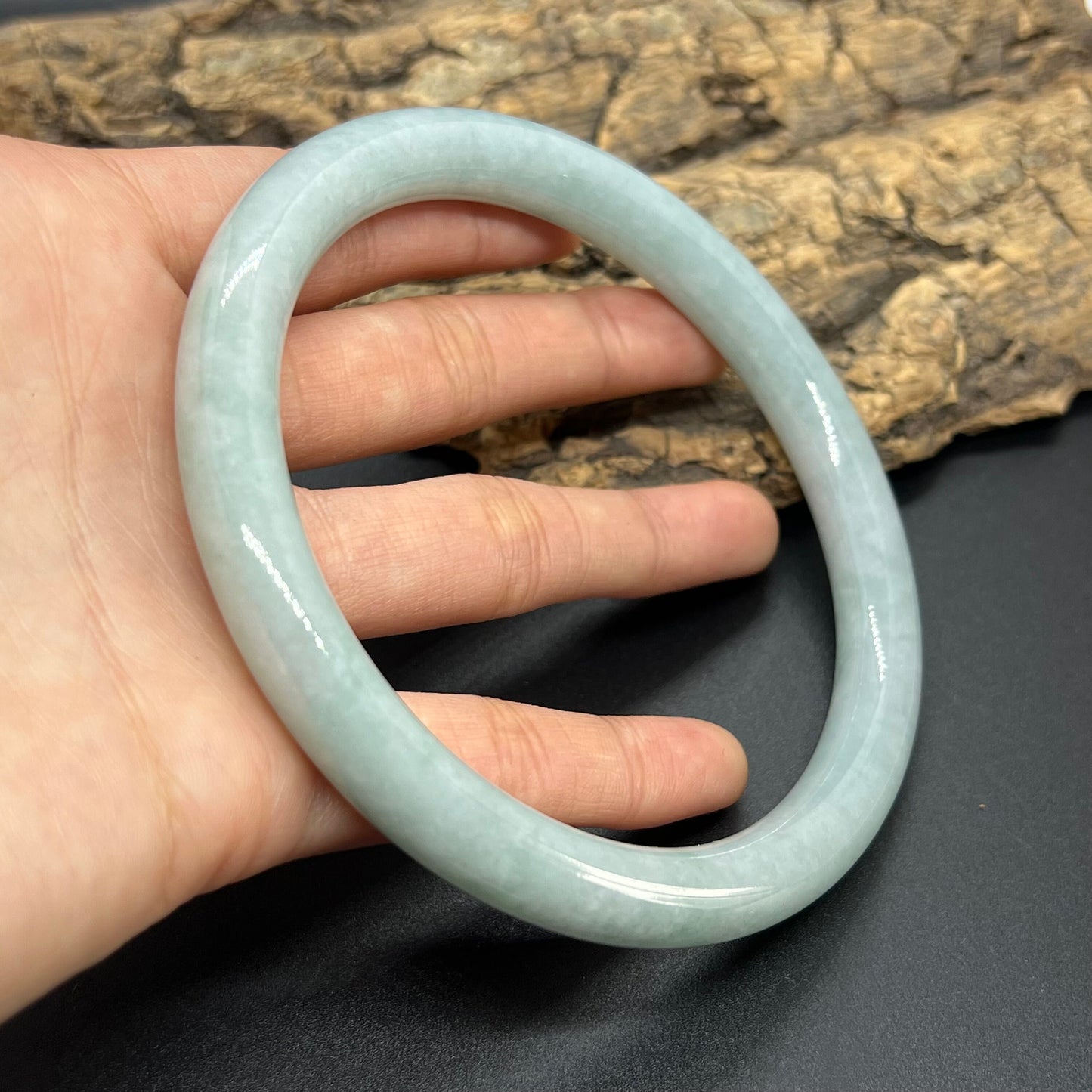 Huge 76.2mm Grade A Jade Natural green Big Round bangle Burma jadeite Lady Bracelet Type A stone small hand female bangle  翡翠飘花手镯