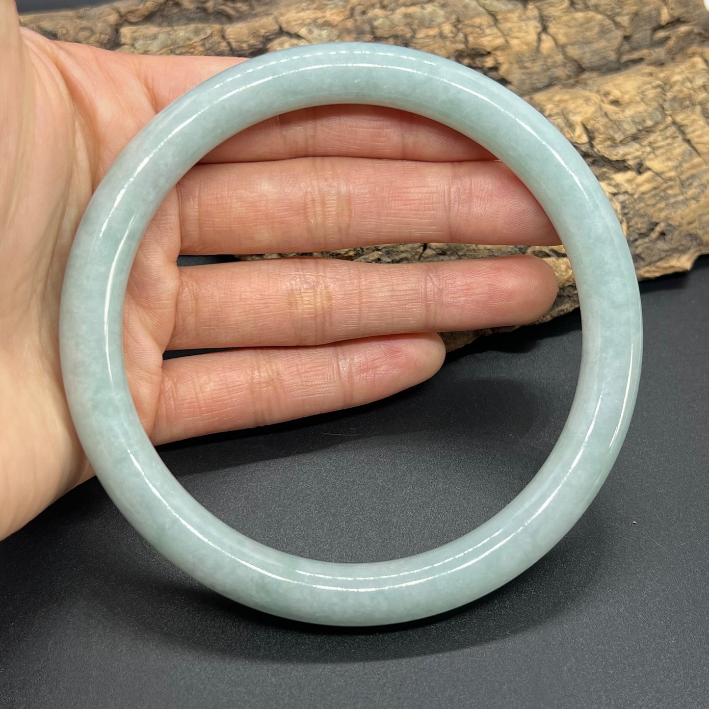 Huge 76.2mm Grade A Jade Natural green Big Round bangle Burma jadeite Lady Bracelet Type A stone small hand female bangle  翡翠飘花手镯