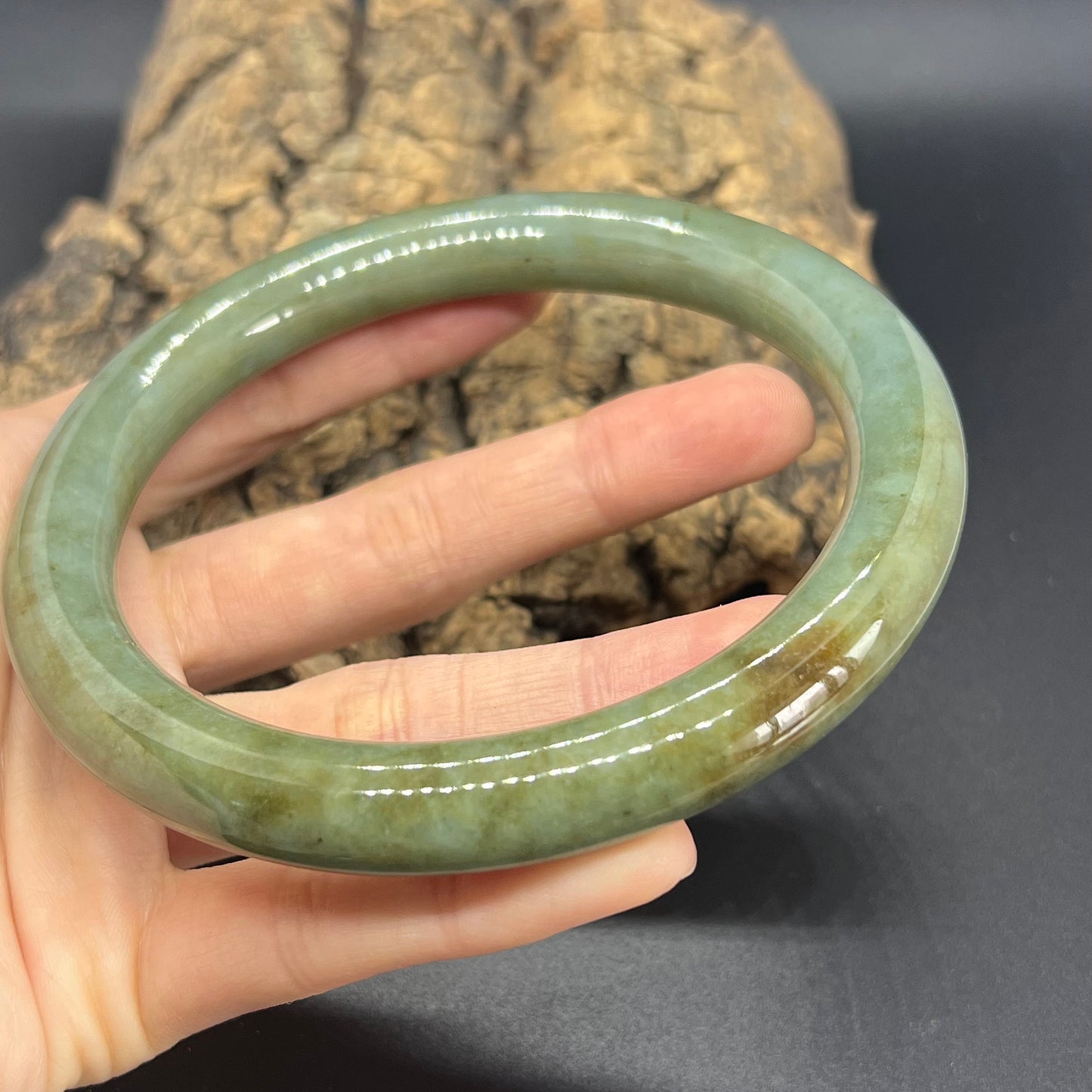 Huge 77mm Grade A Jade Natural green yellow Big Round bangle Burma jadeite Lady Bracelet Type A stone small hand female bangle  翡翠飘花手镯