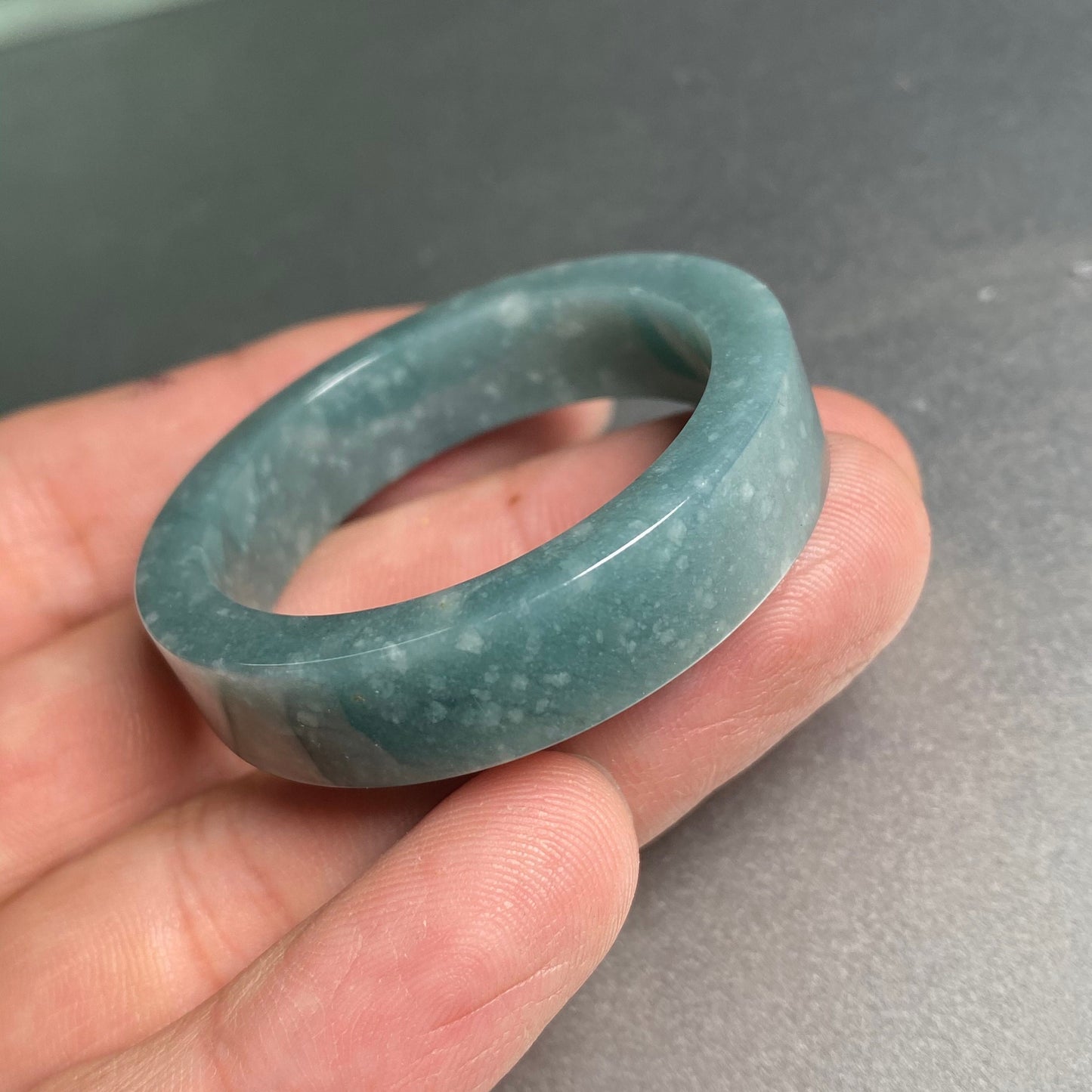 35.4MM huge Natural transparent Guatemala Jadeite wide rings Grade A Jade Blue gemstone men dragon Guatemalan jadeite ring