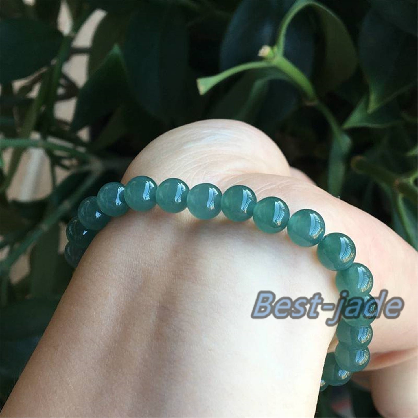 Beautiful Natural Guatemalan jadeite Translucent Blue Grade A jade Round beaded bracelet  Guatemala jade Female Jewelry jade gift