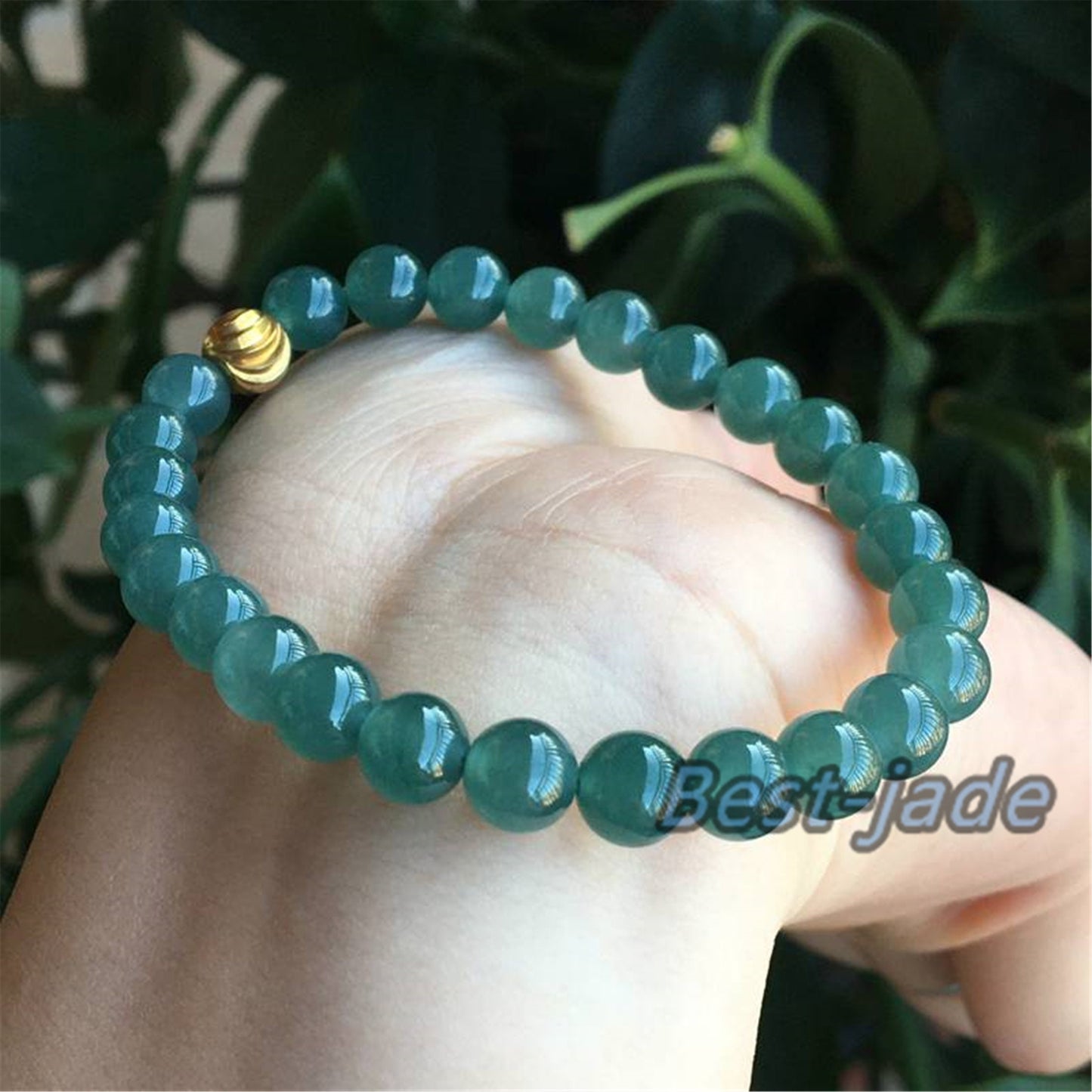 Beautiful Natural Guatemalan jadeite Translucent Blue Grade A jade Round beaded bracelet  Guatemala jade Female Jewelry jade gift