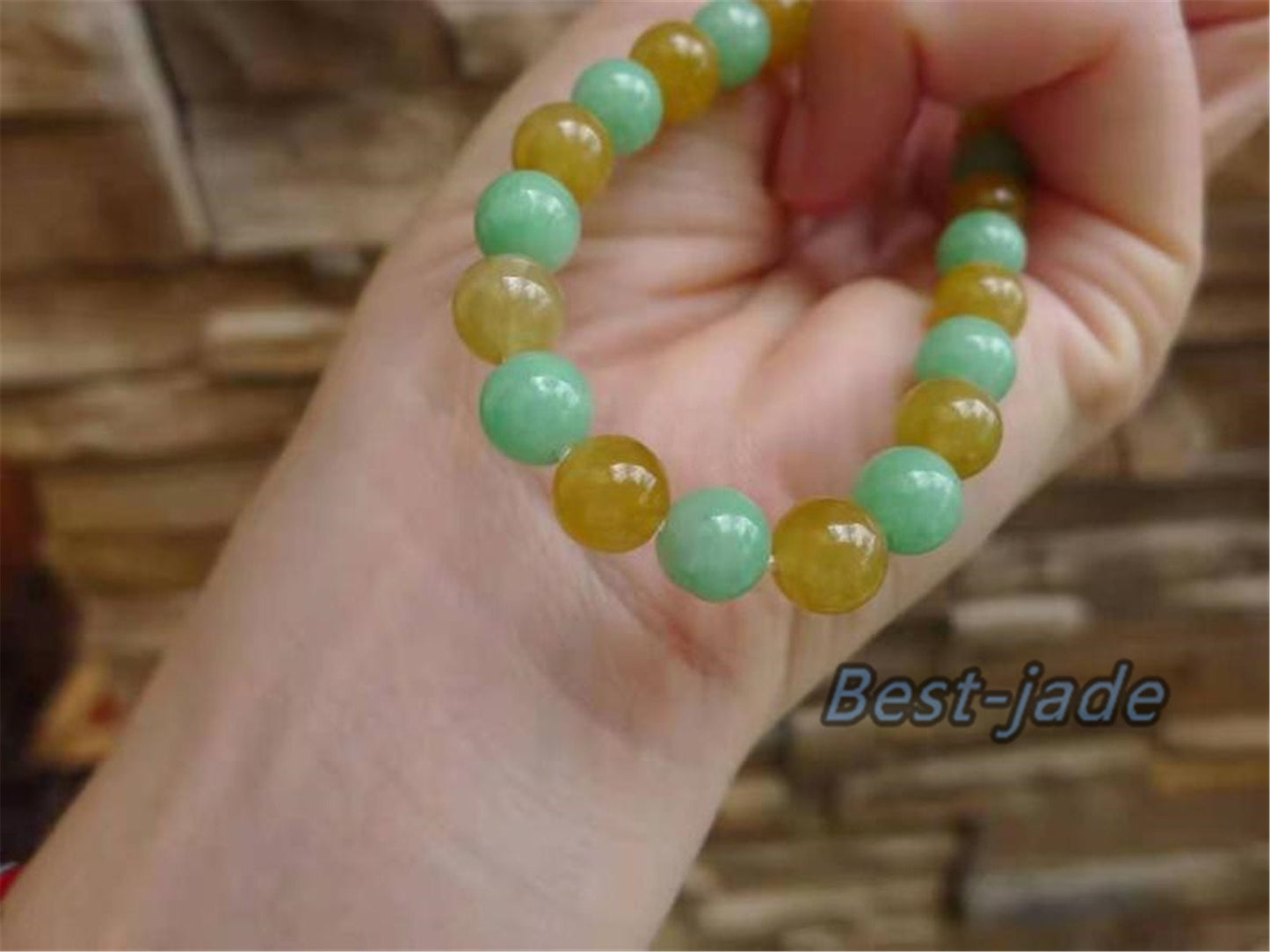 High quality Grade A Natural JadeiteHand carved Jade Round bead Ball bangle Bracelet Chain Green gemstone Burma stone Armband