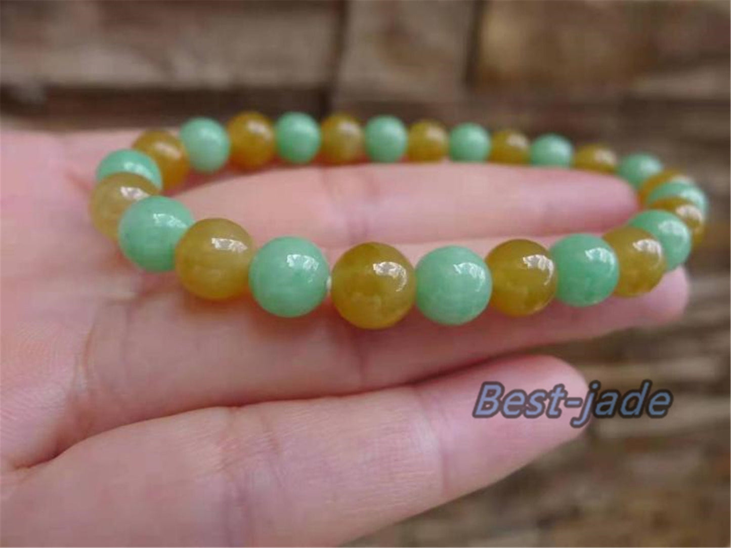 High quality Grade A Natural JadeiteHand carved Jade Round bead Ball bangle Bracelet Chain Green gemstone Burma stone Armband