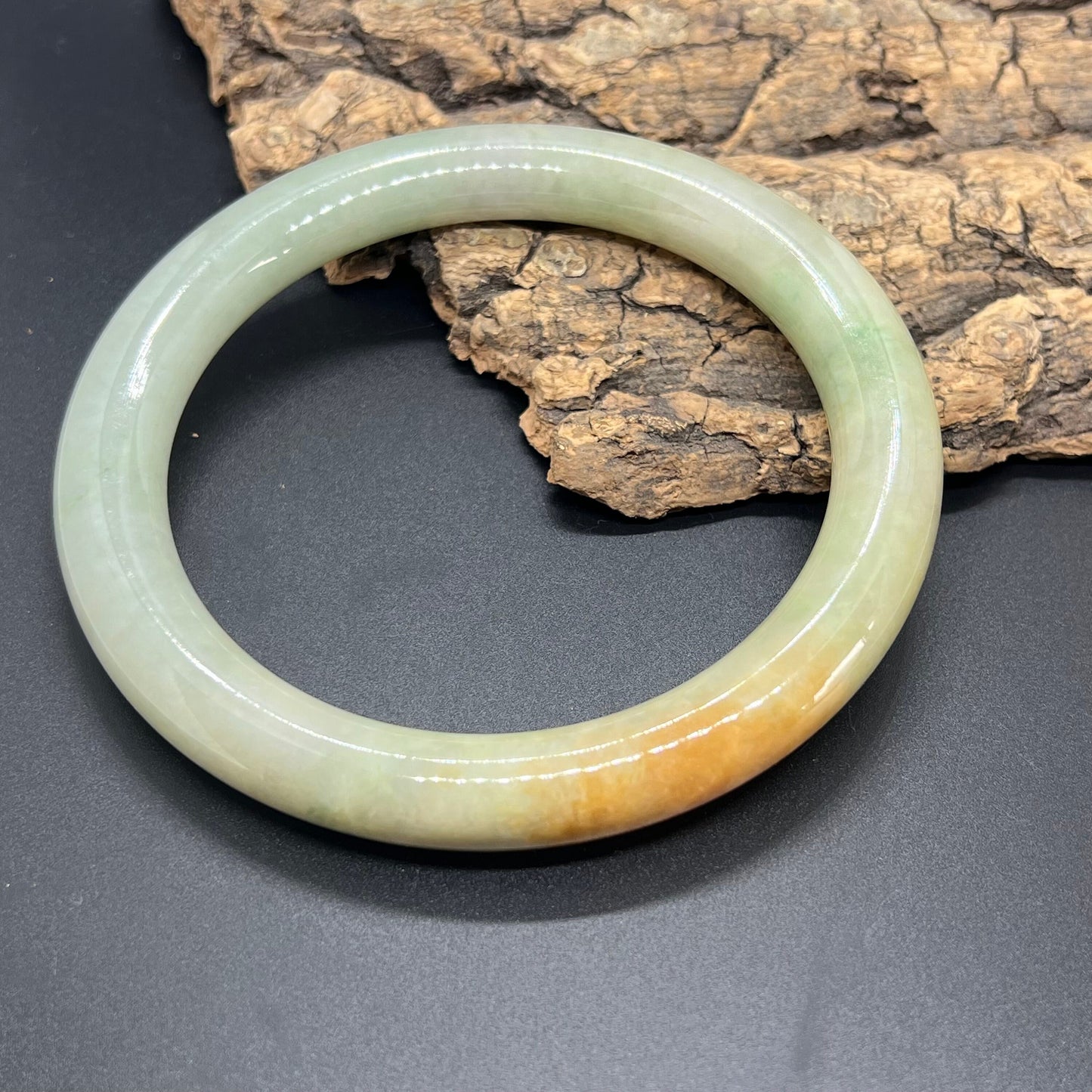 Huge 81mm Grade A Jade Natural green yellow Big Round bangle Burma jadeite Lady Bracelet Type A stone small hand female bangle  翡翠飘花手镯