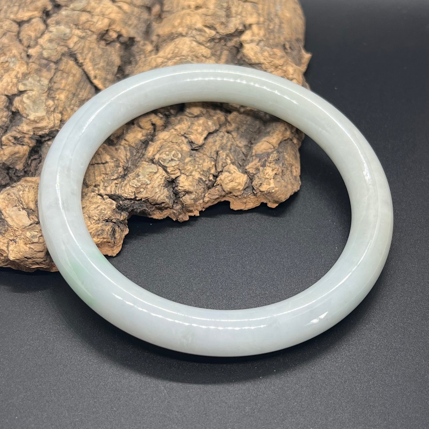 Huge 75.8mm Grade A Jade Natural green Big Round bangle Burma jadeite Lady Bracelet Type A stone small hand female bangle  翡翠飘花手镯