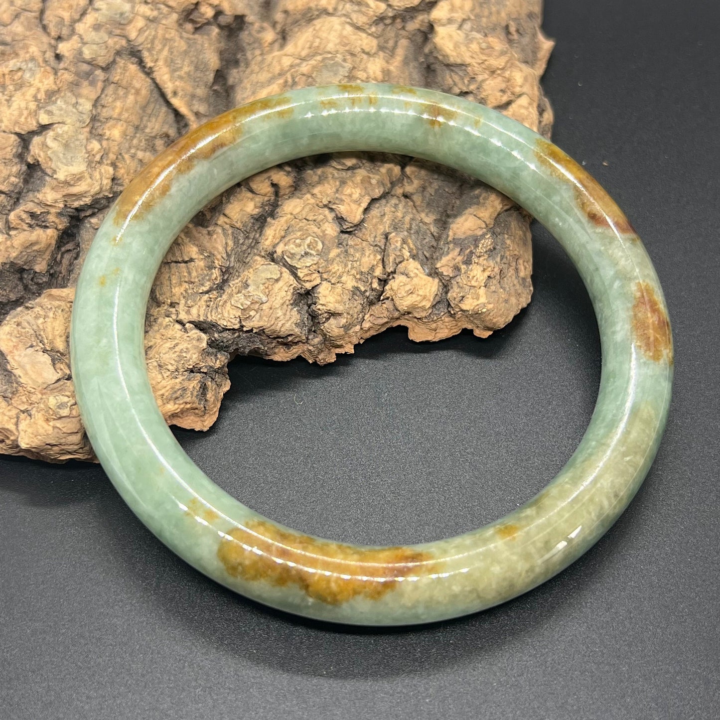 Riesige 73,2 mm Jade der Güteklasse A, natürliches Grün, Gelb, großer runder Armreif aus Burma-Jadeit, Damenarmband, Typ-A-Stein, kleiner Hand-Frauen-Armreif, 翡翠飘花手镯