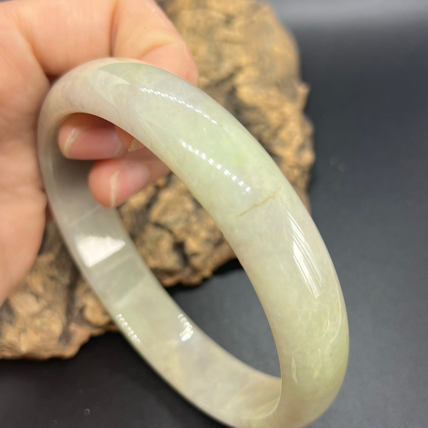 Huge 75mm Grade A Jade Natural green yellow Big Round bangle Burma jadeite Lady Bracelet Type A stone small hand female bangle  翡翠飘花手镯