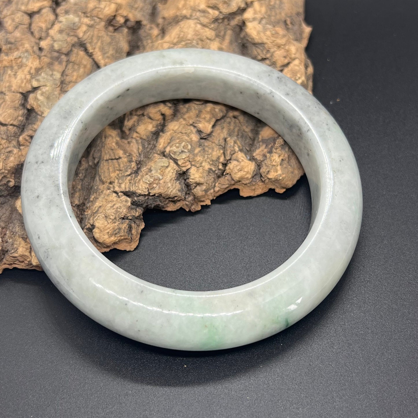 Huge 71mm Grade A Jade Natural green Big Round bangle Burma jadeite Lady Bracelet Type A stone small hand female bangle  翡翠飘花手镯