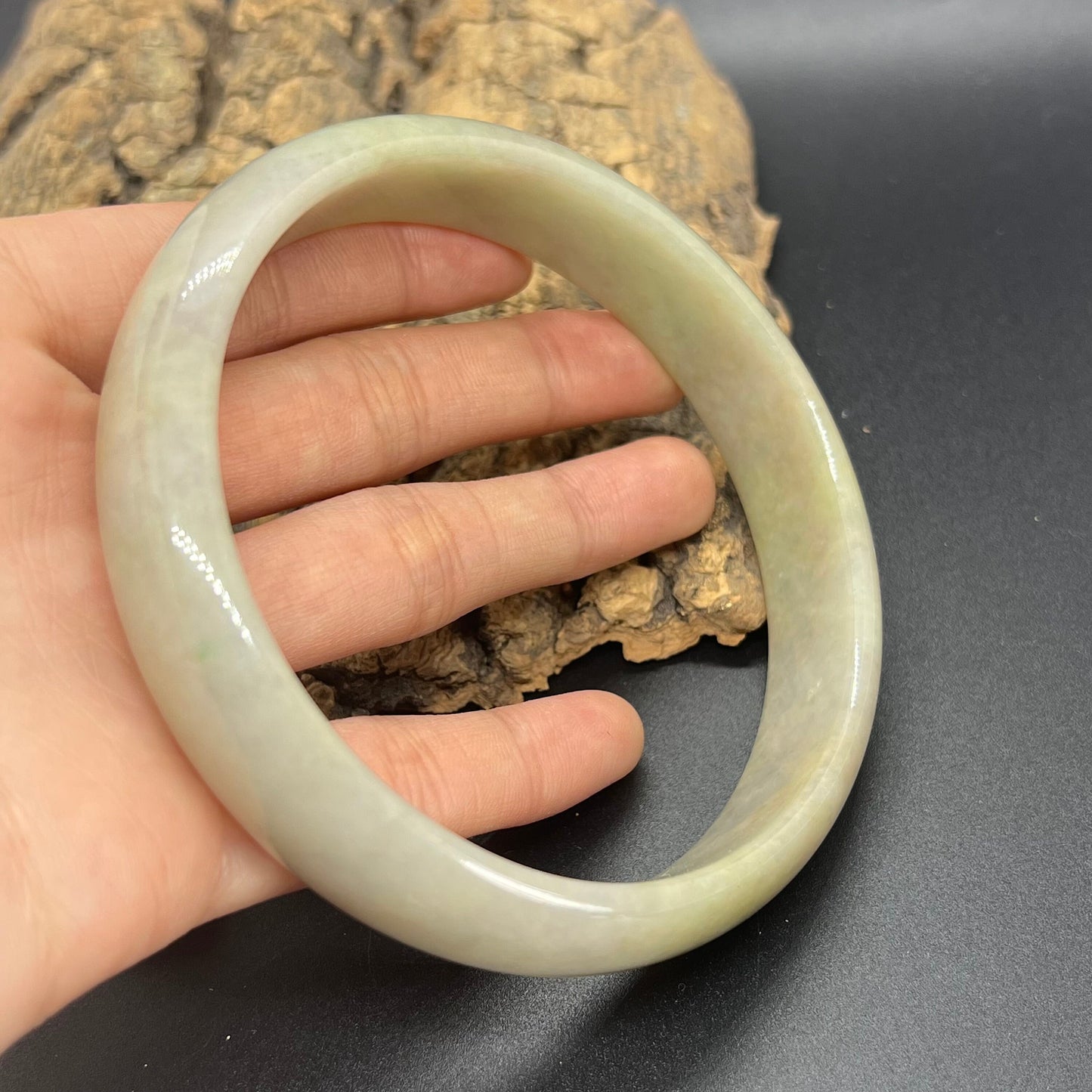 Huge 75mm Grade A Jade Natural green yellow Big Round bangle Burma jadeite Lady Bracelet Type A stone small hand female bangle  翡翠飘花手镯