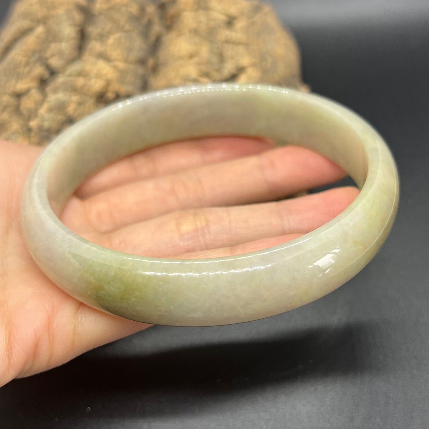 Huge 75mm Grade A Jade Natural green yellow Big Round bangle Burma jadeite Lady Bracelet Type A stone small hand female bangle  翡翠飘花手镯