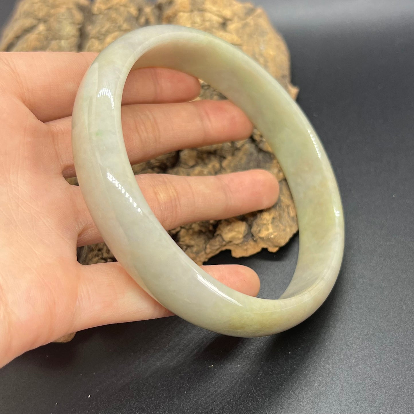 Huge 75mm Grade A Jade Natural green yellow Big Round bangle Burma jadeite Lady Bracelet Type A stone small hand female bangle  翡翠飘花手镯