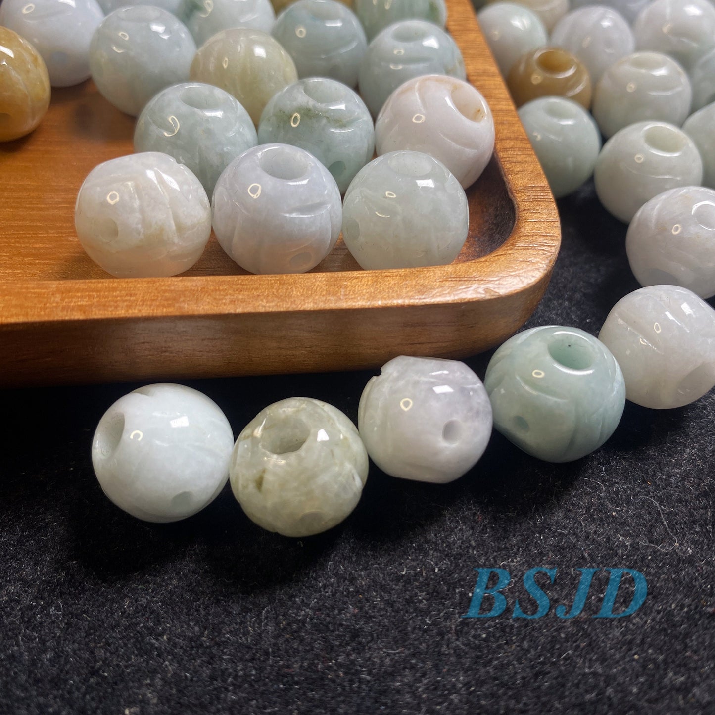 100PCS 13mm Ball Shape Grade A Jade green Burma Jadeite Myanmar Jadeit beads