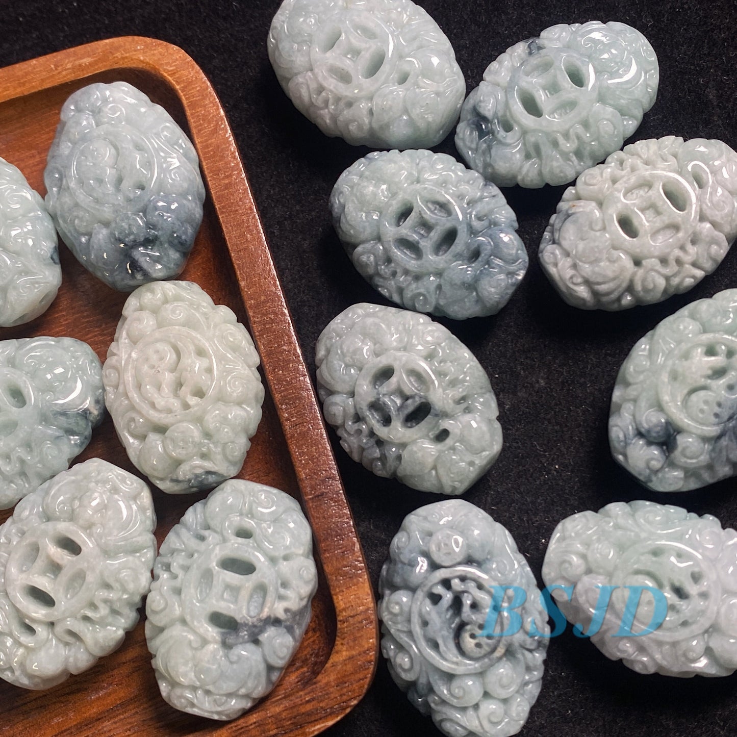 10Pcs Jadeite Fu Barrel Shape Natural green Grade A Jade Burma Jadeite Beads DIY jade earrings jewelry 翡翠A货福路路通