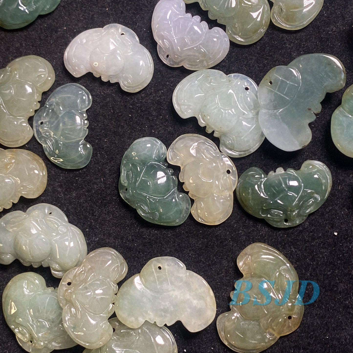 30Pcs BAT Pendant Natural Ice Grade A Jade Burma Jadeite Beads DIY earrings  Anhänger Myanmar Jadeite gift