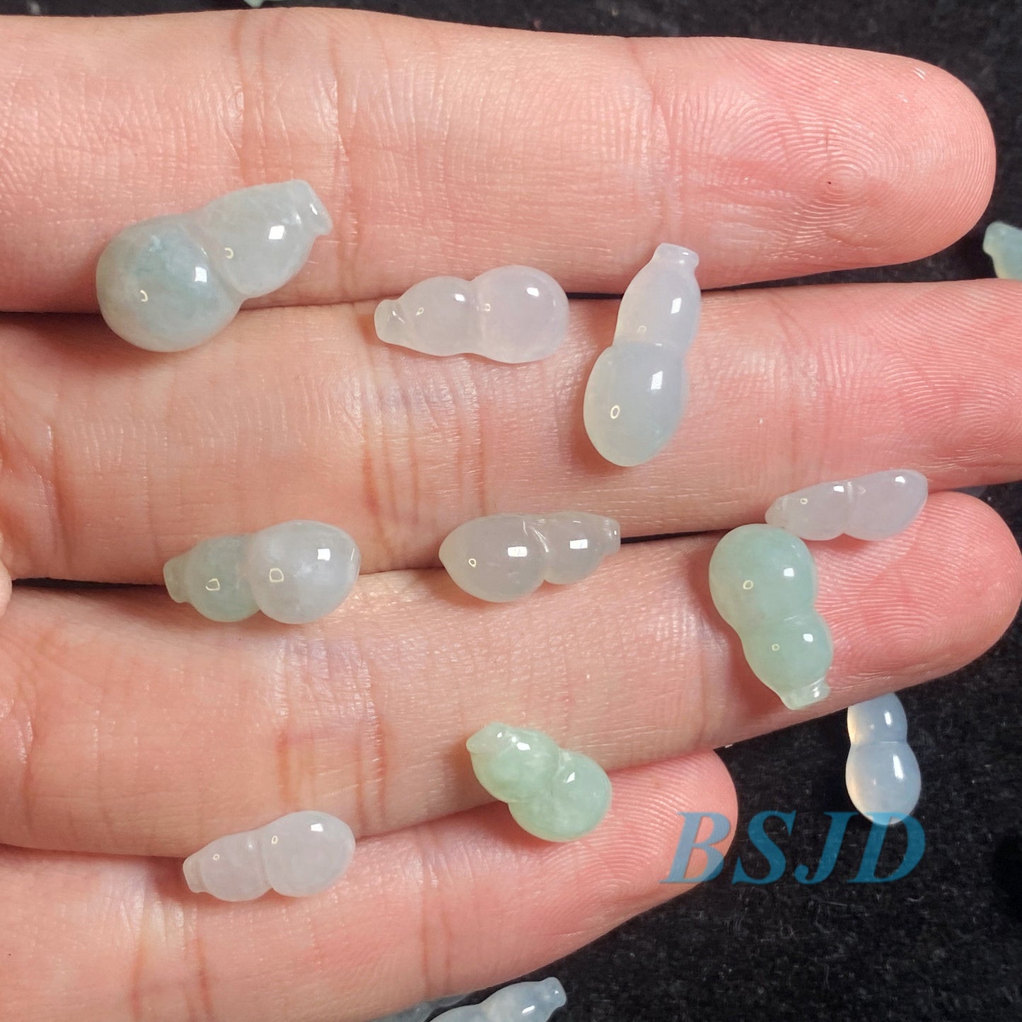 30PCS Glass Cucurbit Grade A jade ICE cabochon Beads Inlay DIY Jewelry Natural Type A Stone Green Burma Jadeite