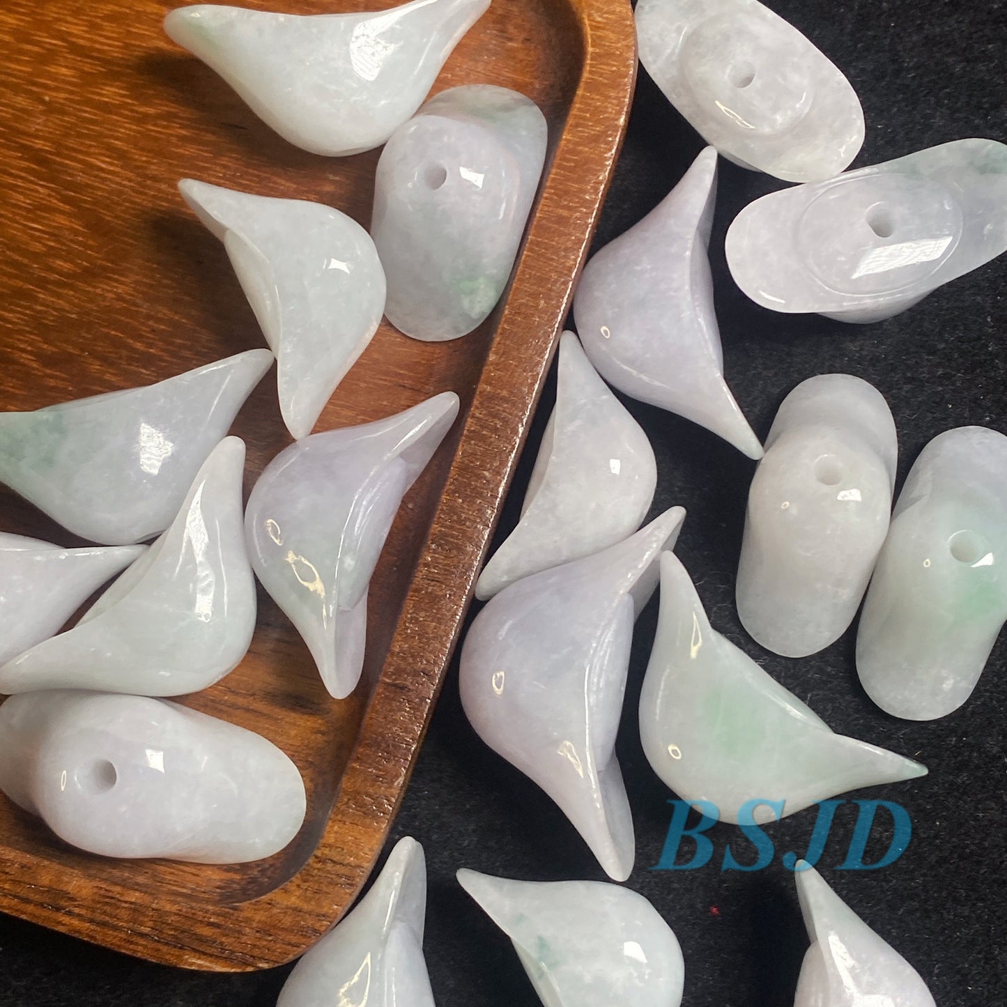 10PCS Grade A jade Natural jadeite Stone Green Burma Jadeite beads DIY jade earrings