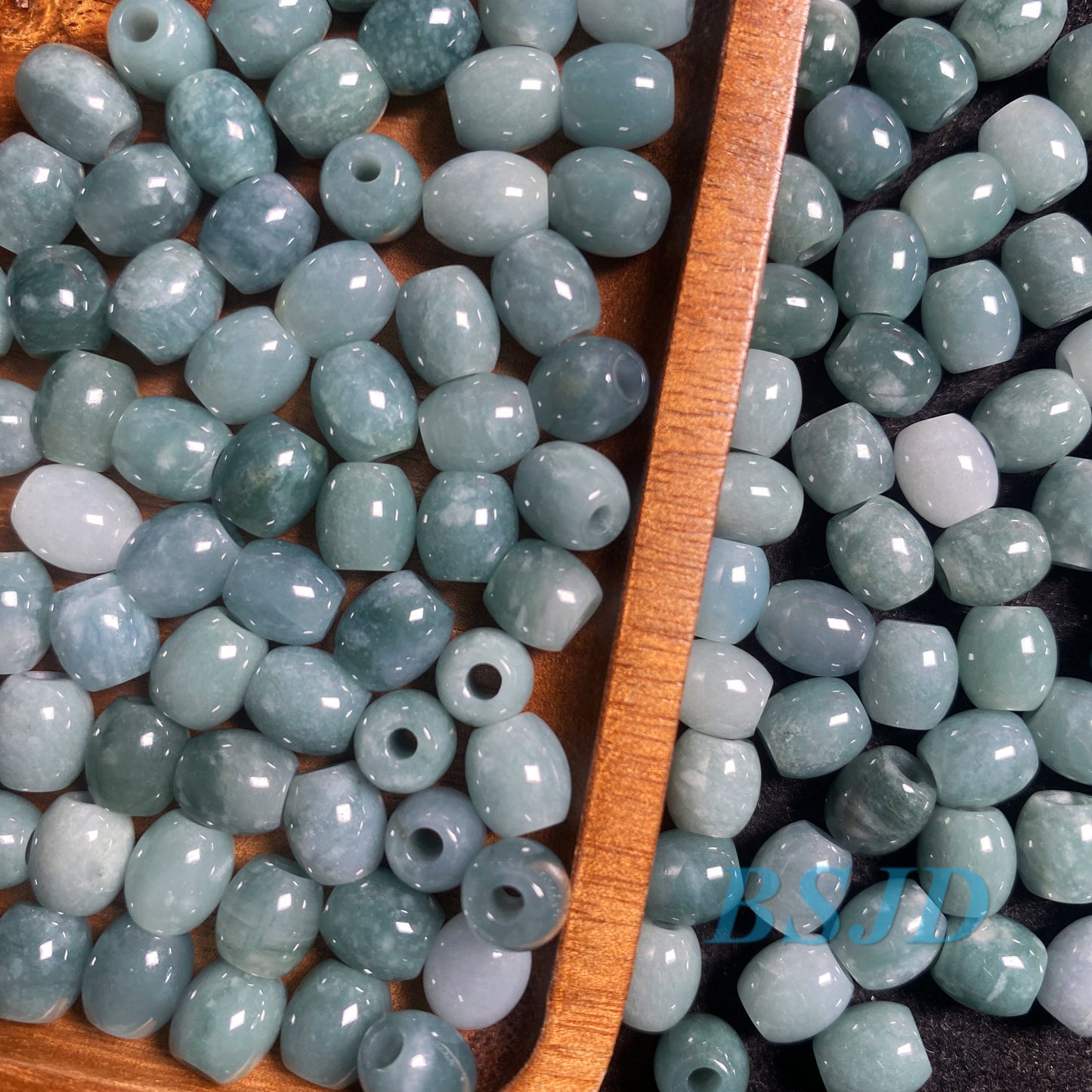 2 Color Natural Cute oval Guatemalan jadeite Light Translucent Blue Grade A jade  DIY Earrings beads Guatemala jade pendant bead