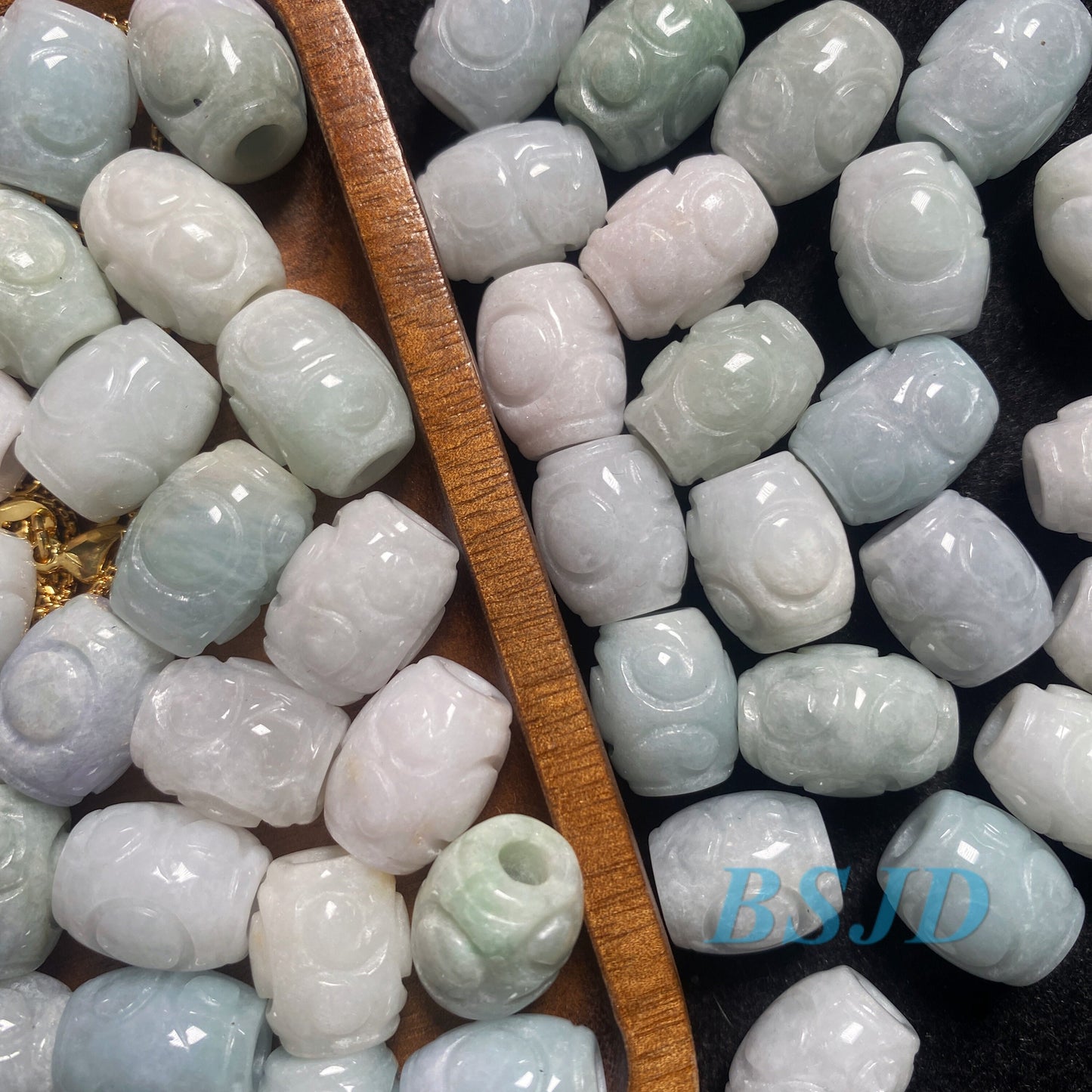 Wholesale Grade A Jade barrel Beads Perle  Green Myanmar Jadeite Burma type A jade DIY pendant necklace earrings 翡翠A货