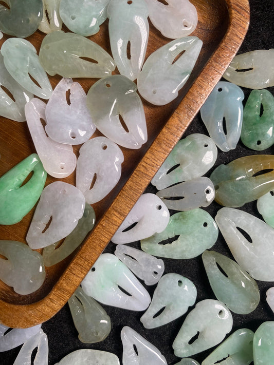 Crab claw Bead Grade A Jade Natural green Jade Loose bead Burma Jadeite Beads DIY earrings drop jewelry gift Baby pendants christmascactus