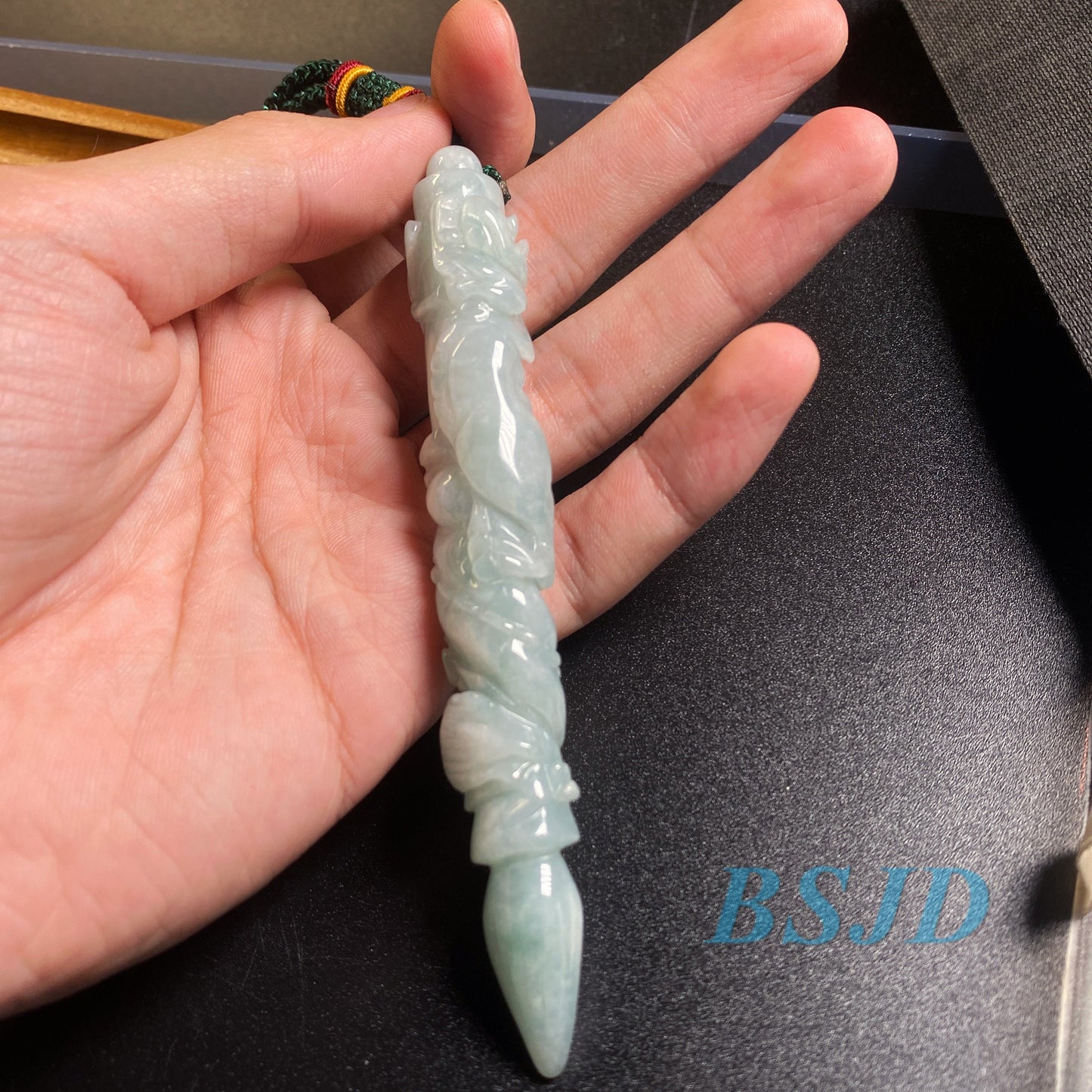 Dragon Pen Natural Grade A Jade Burma Jadeite man Kylin pendant necklace BEADS Anhänger  Gemstone Green jadeit 翡翠 龙笔