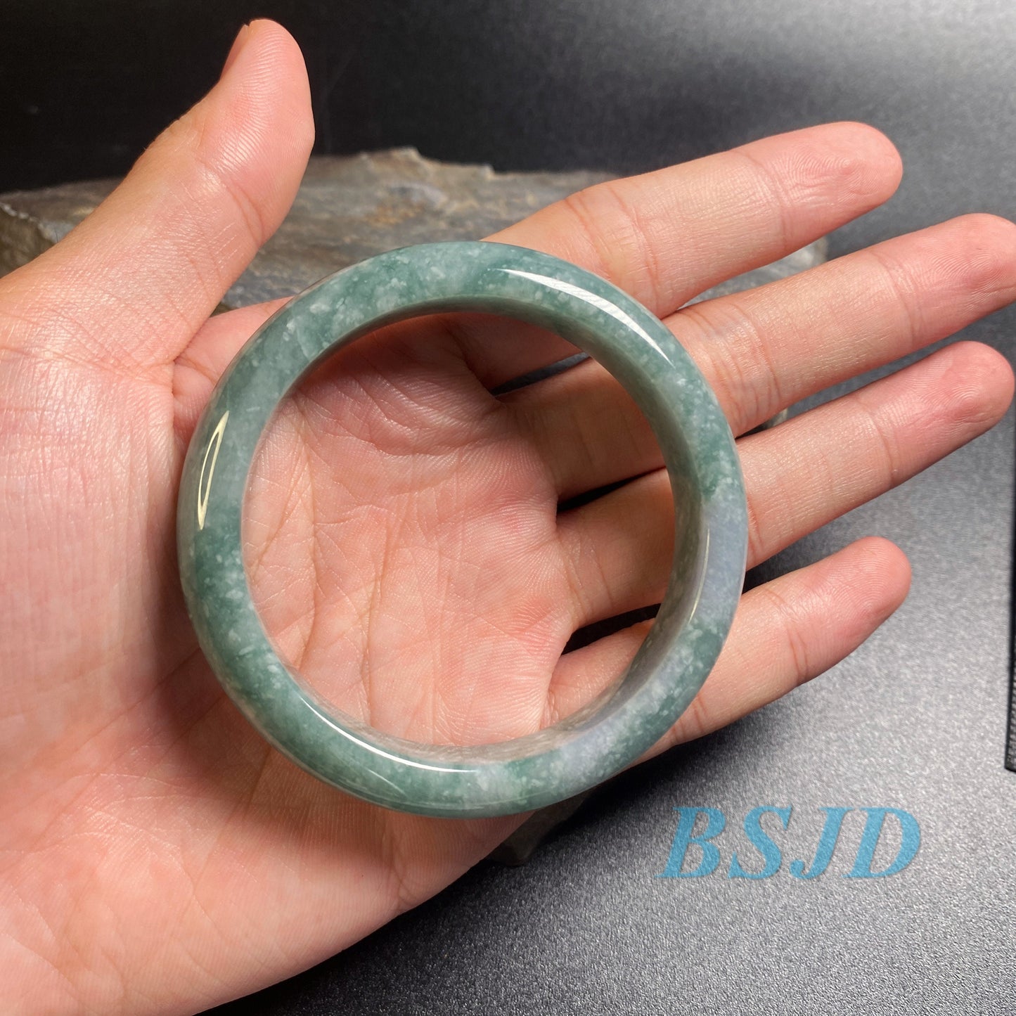 54.8mm Grade A Jade Natural green purple Round bangle lavender Myanmar jadeite Lady Bracelet Type A stone small hand female Jewelry Gift