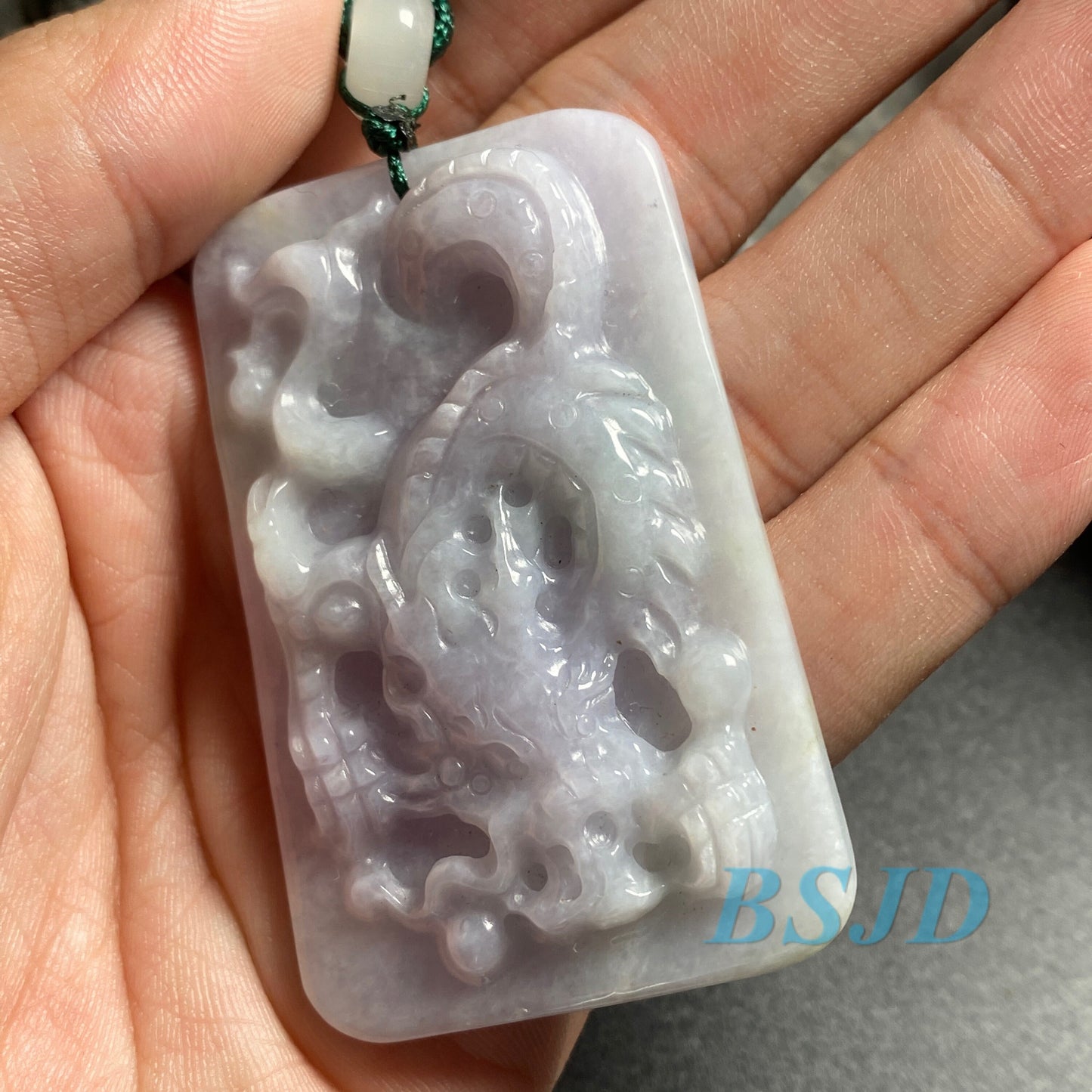 Naturla Purple Dragon Grade A JADE lavender Burma Jadeite pendant Jewelry gift