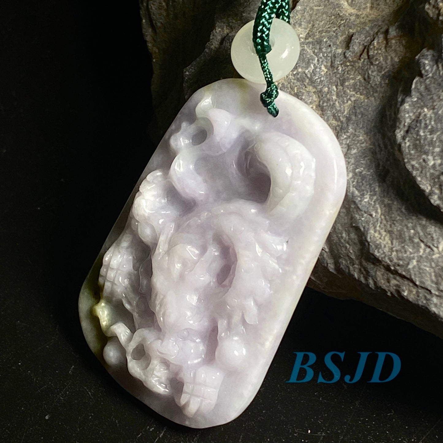 Naturla Purple Dragon Grade A JADE lavender Burma Jadeite pendant Jewelry gift