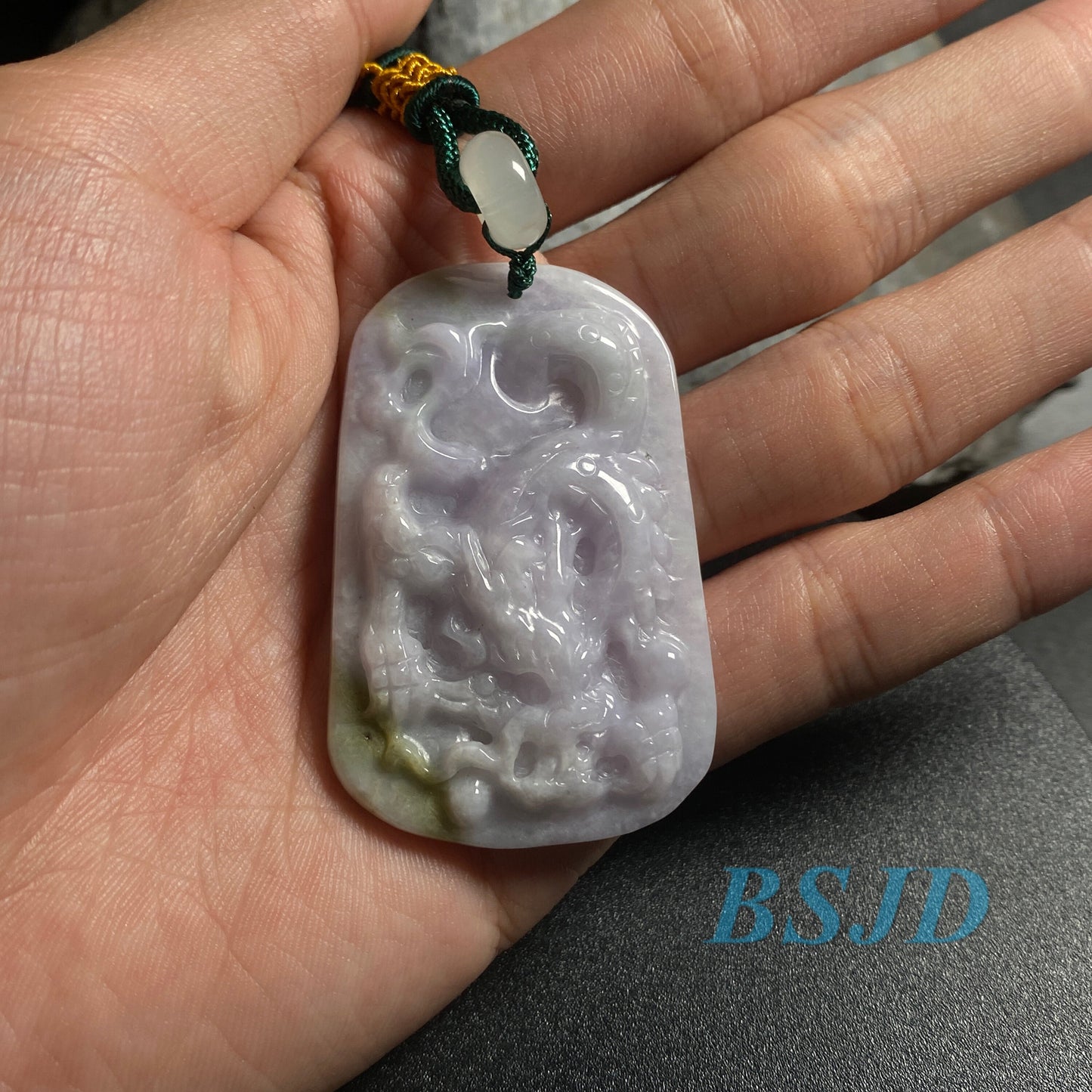 Naturla Purple Dragon Grade A JADE lavender Burma Jadeite pendant Jewelry gift